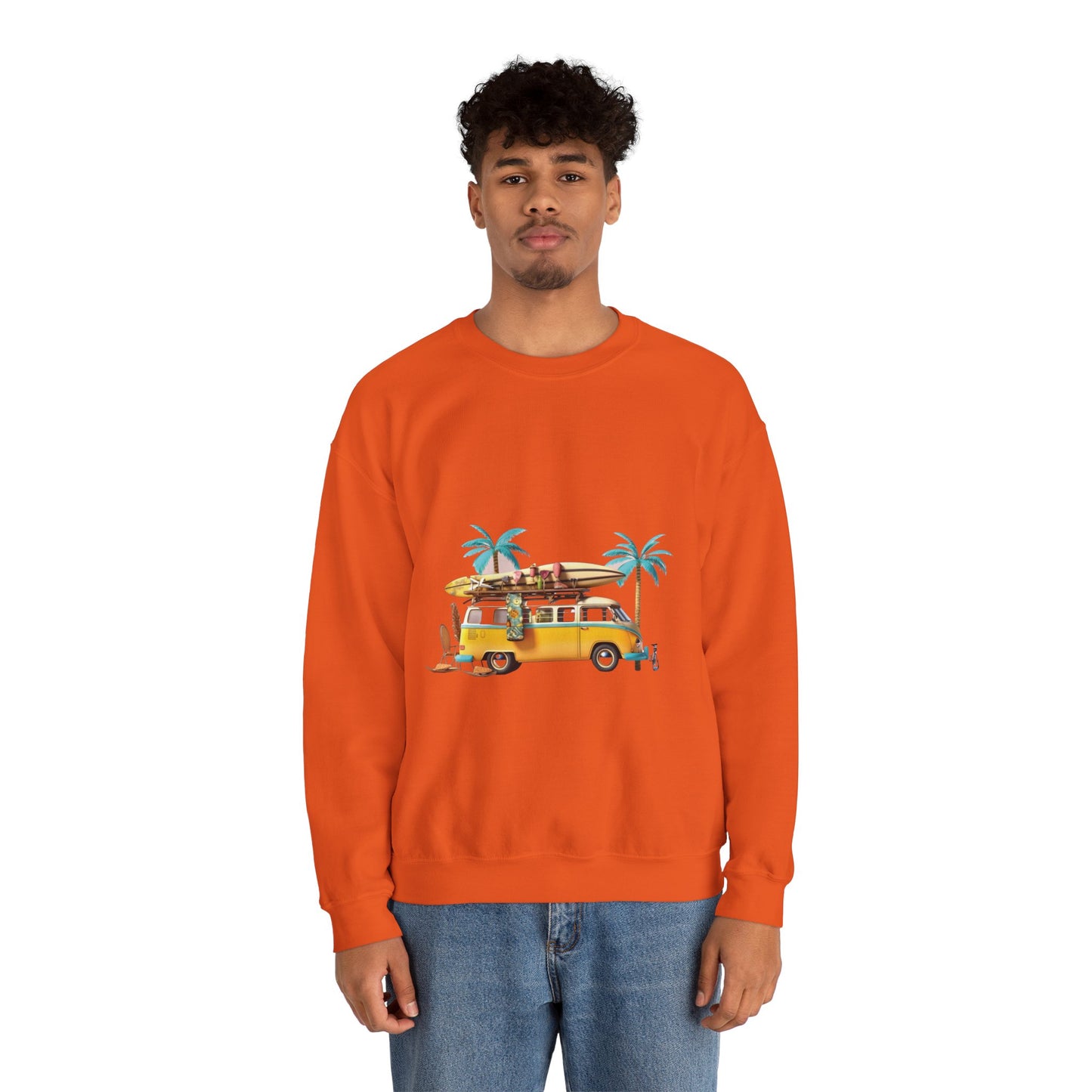 Retro Surf Van - Unisex Heavy Blend™ Crewneck Sweatshirt