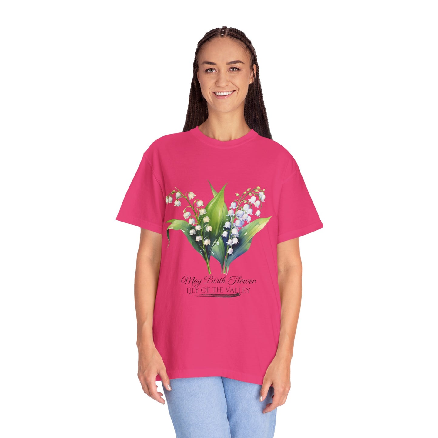 May Birth Flower "Lily of the Valley" - Unisex Garment-Dyed T-shirt