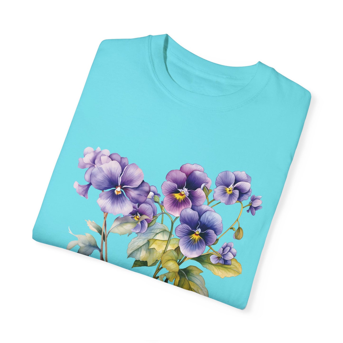 February Birth Flower "Violet" - Unisex Garment-Dyed T-shirt