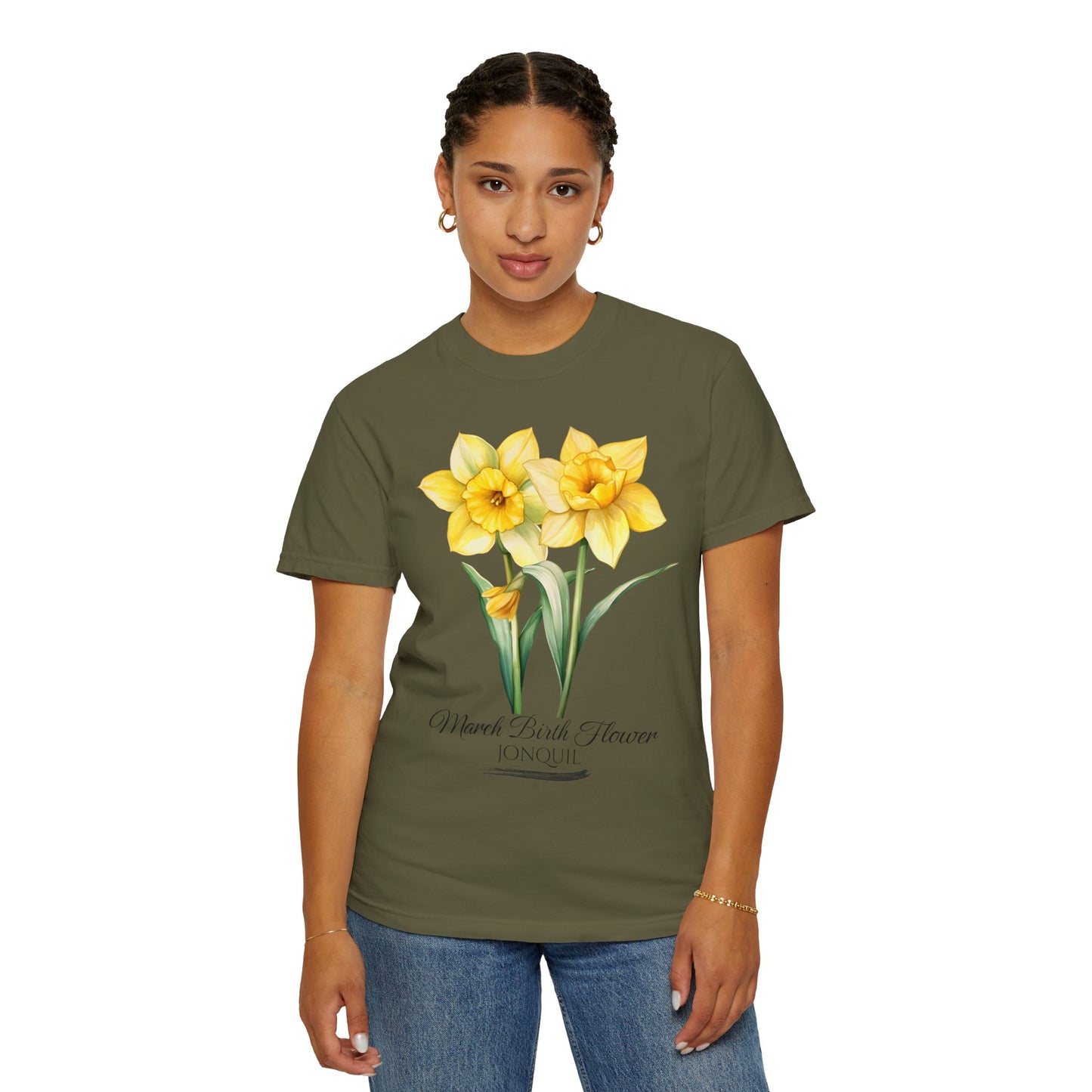 March Birth Flower "Jonquil" - Unisex Garment-Dyed T-shirt