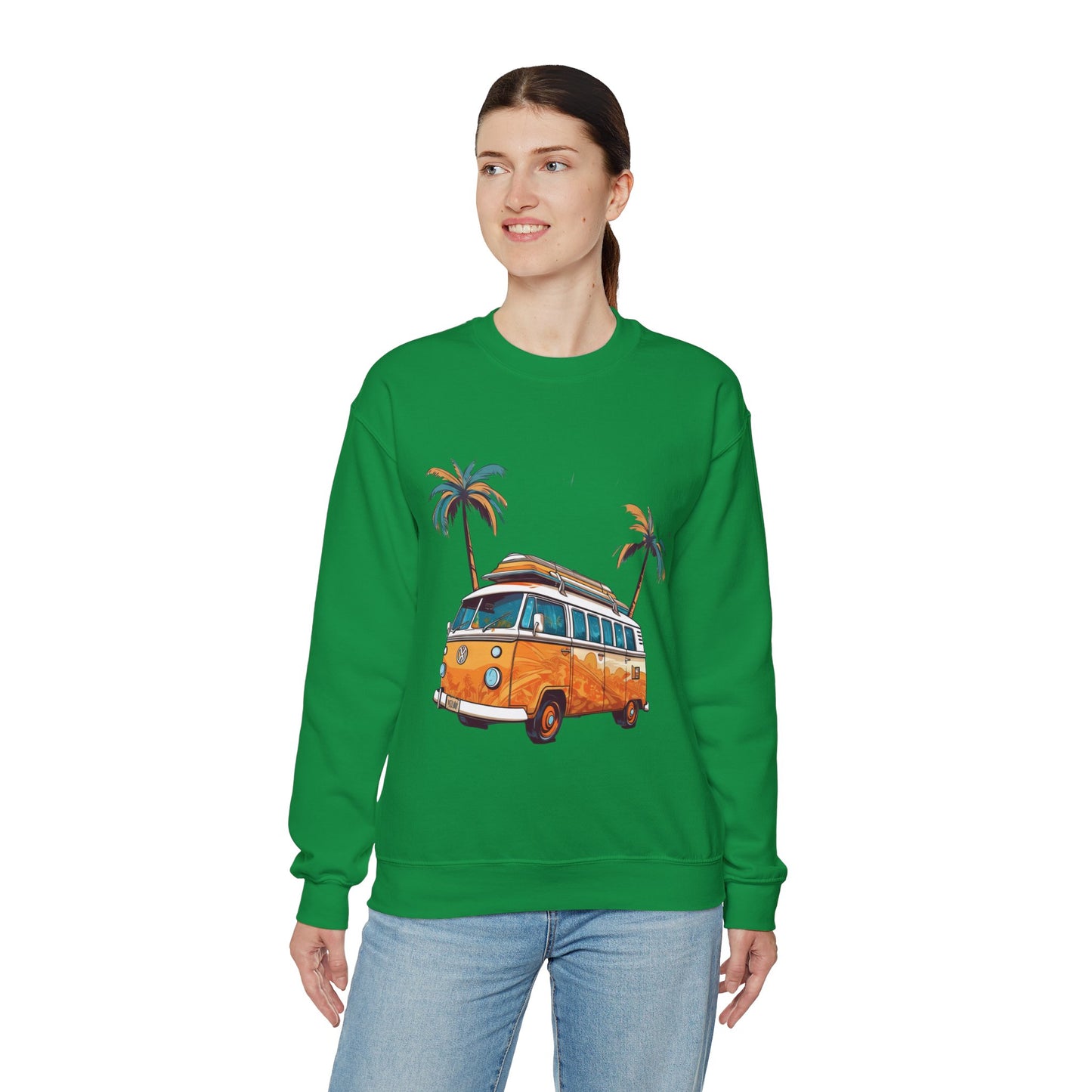 Retro Surf Van - Unisex Heavy Blend™ Crewneck Sweatshirt