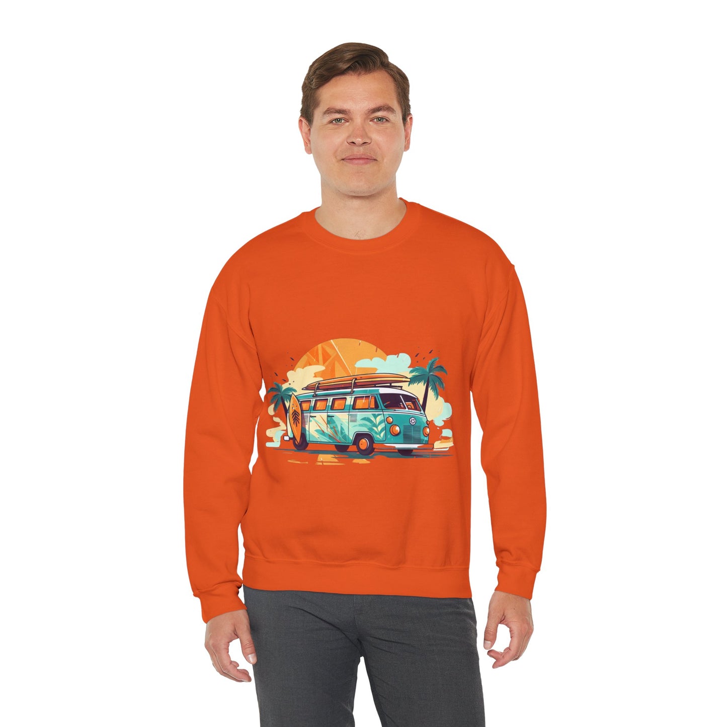 Retro Surf Van - Unisex Heavy Blend™ Crewneck Sweatshirt