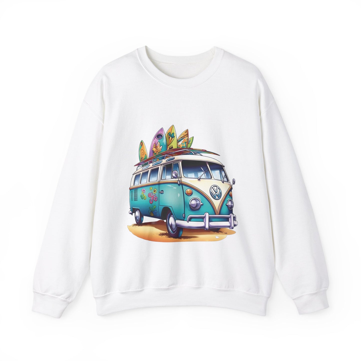 Retro Surf Van - Unisex Heavy Blend™ Crewneck Sweatshirt