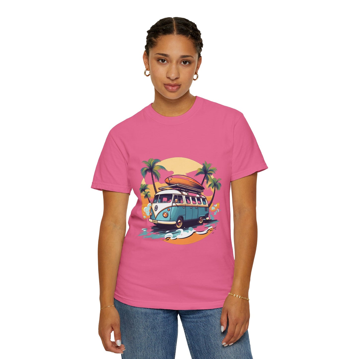 Retro Surf Van: Unisex Garment-Dyed T-shirt