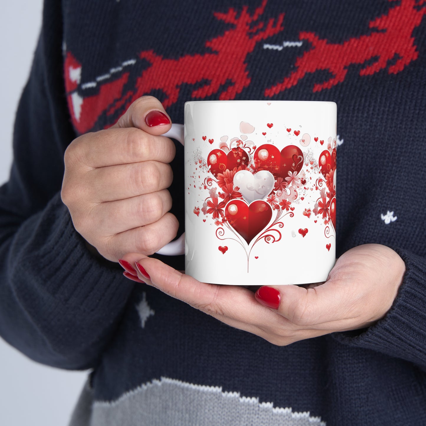 Valentine's Heart Tears Drops: Ceramic Mug 11oz