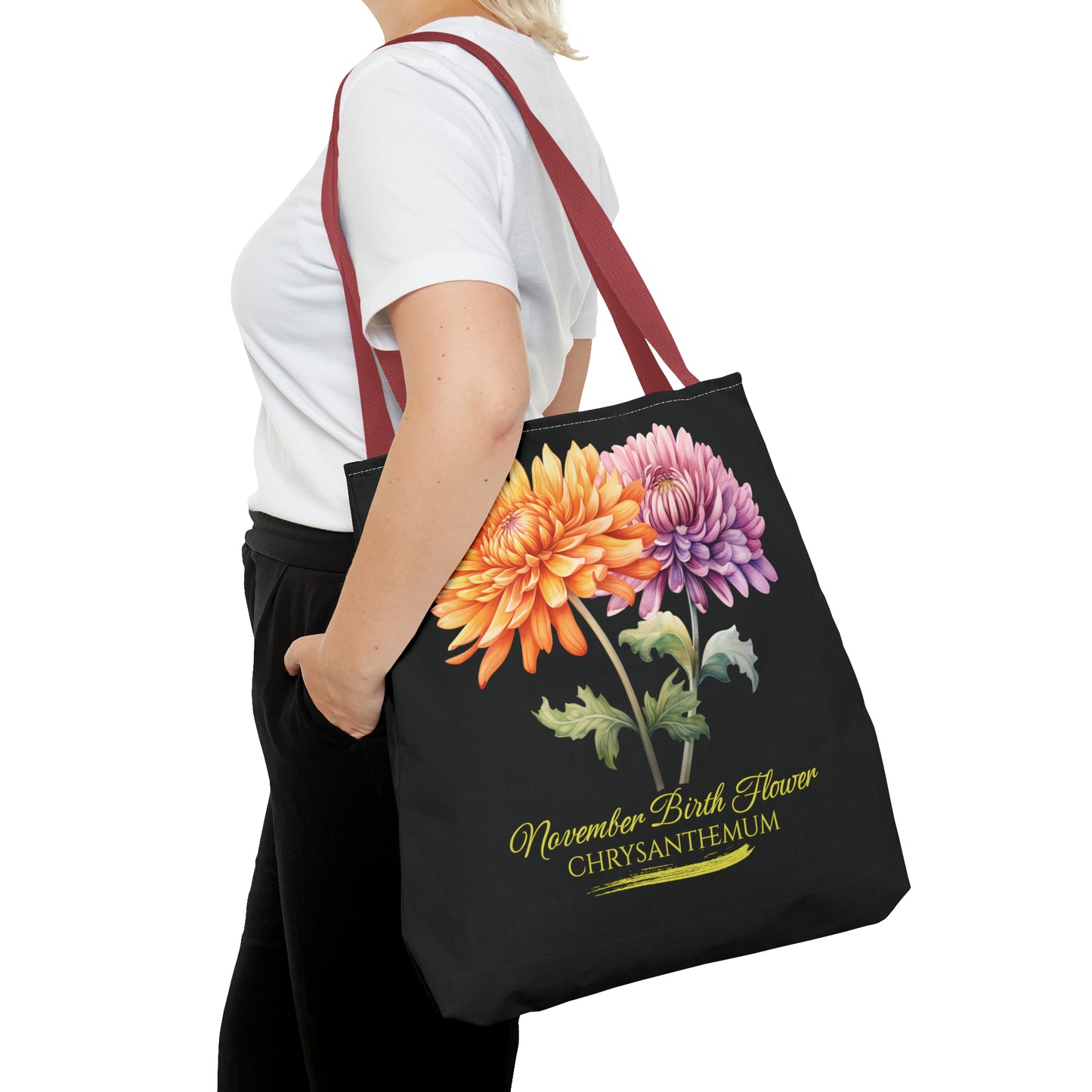 November Birth Flower: Chrysanthemum - Tote Bag (AOP)