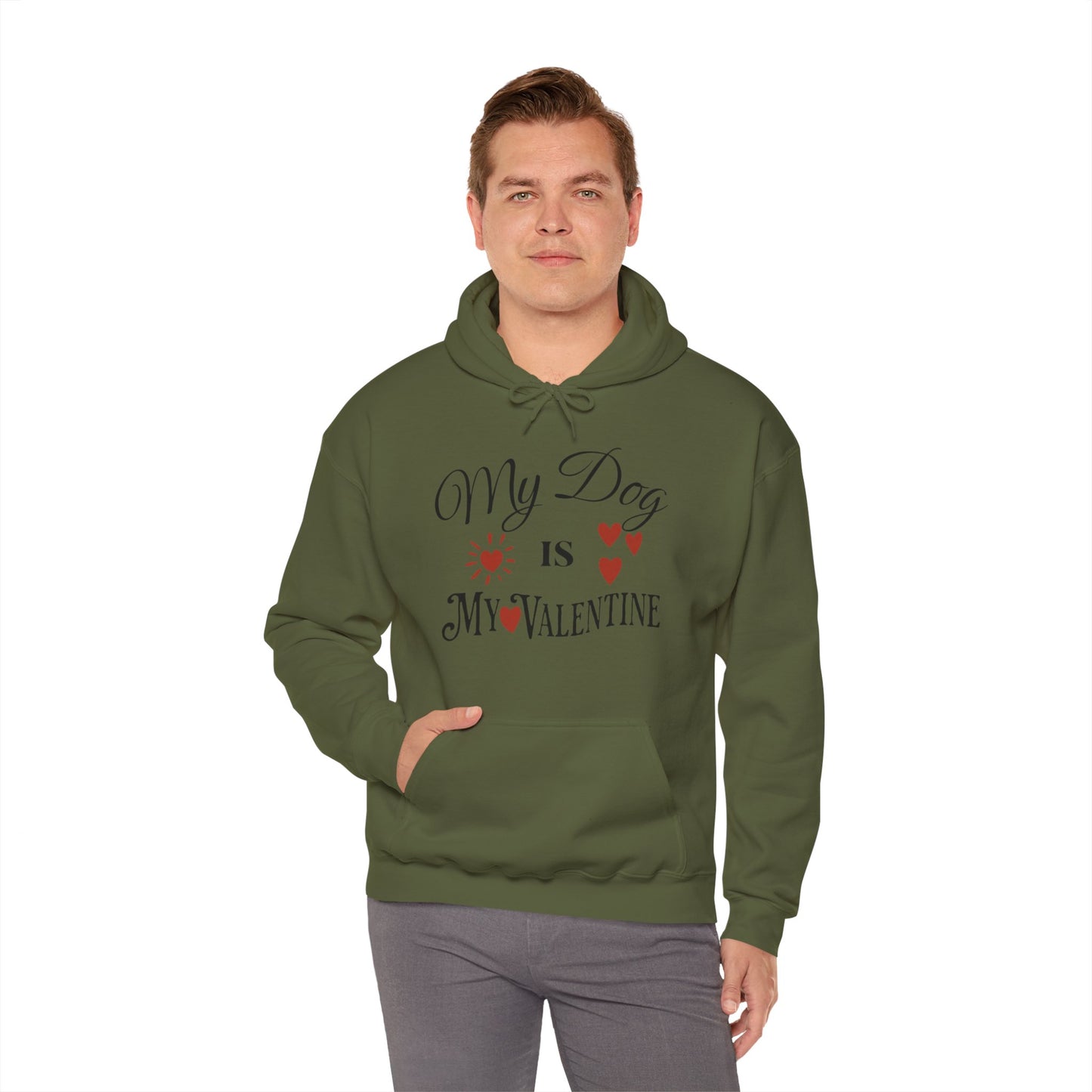 My Dog Is My Valentine - Unisex Heavy Blend™ Hooded Sweatshirt