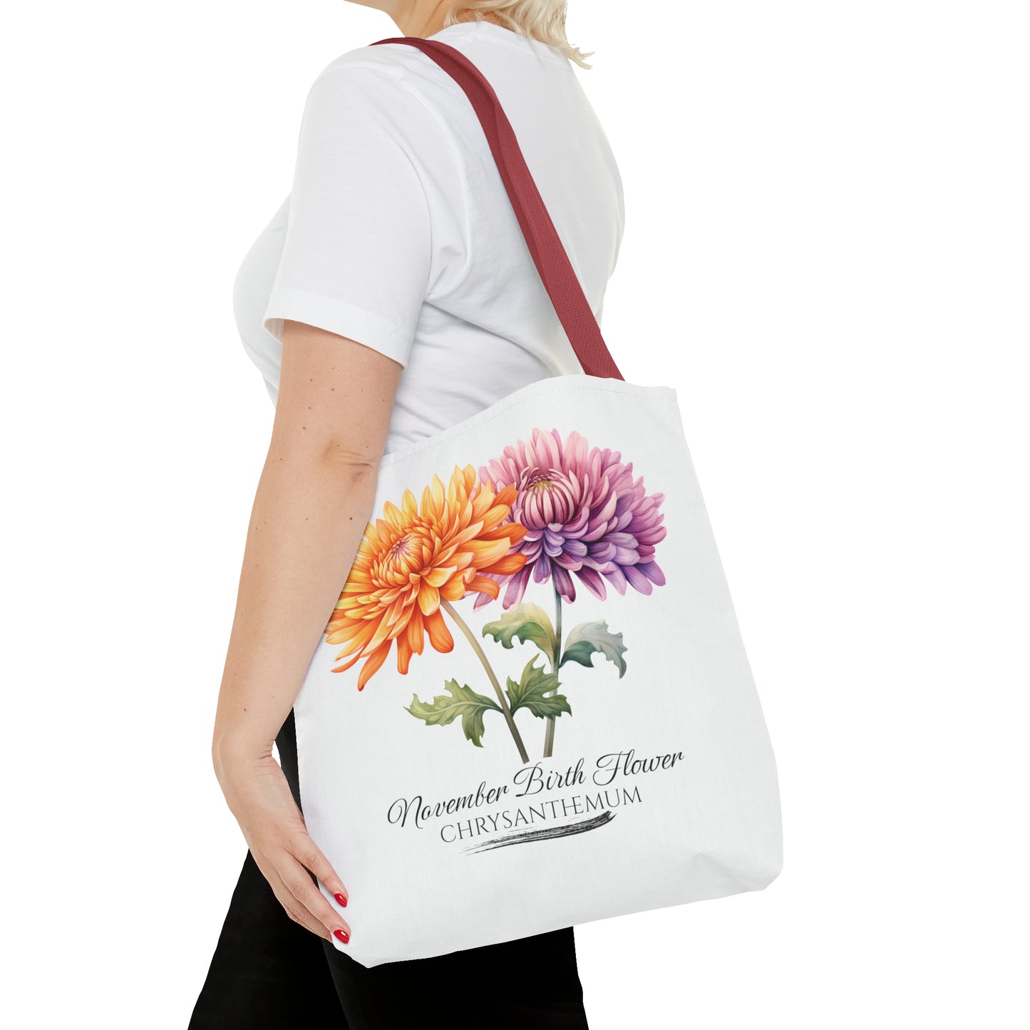 November Birth Flower: Chrysanthemum - Tote Bag (AOP)