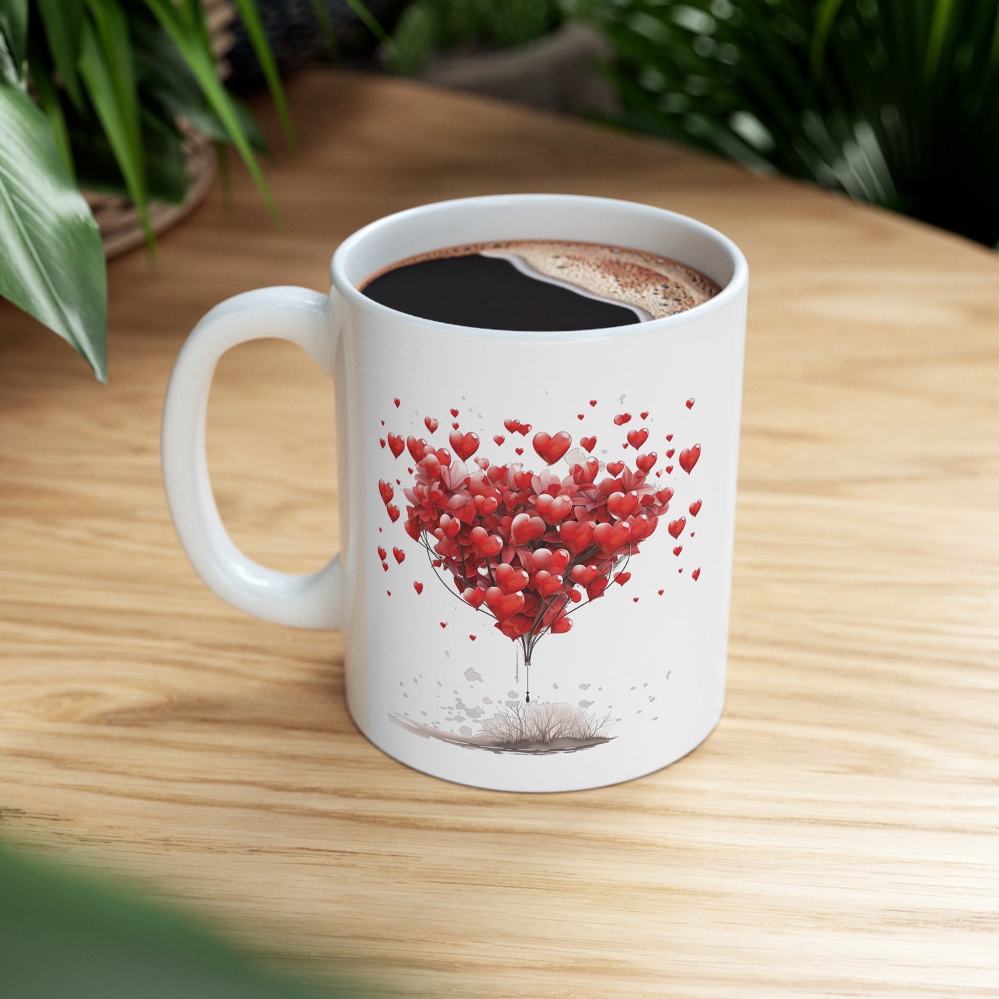 Valentine's Balloon of Hearts: Ceramic Mug 11oz