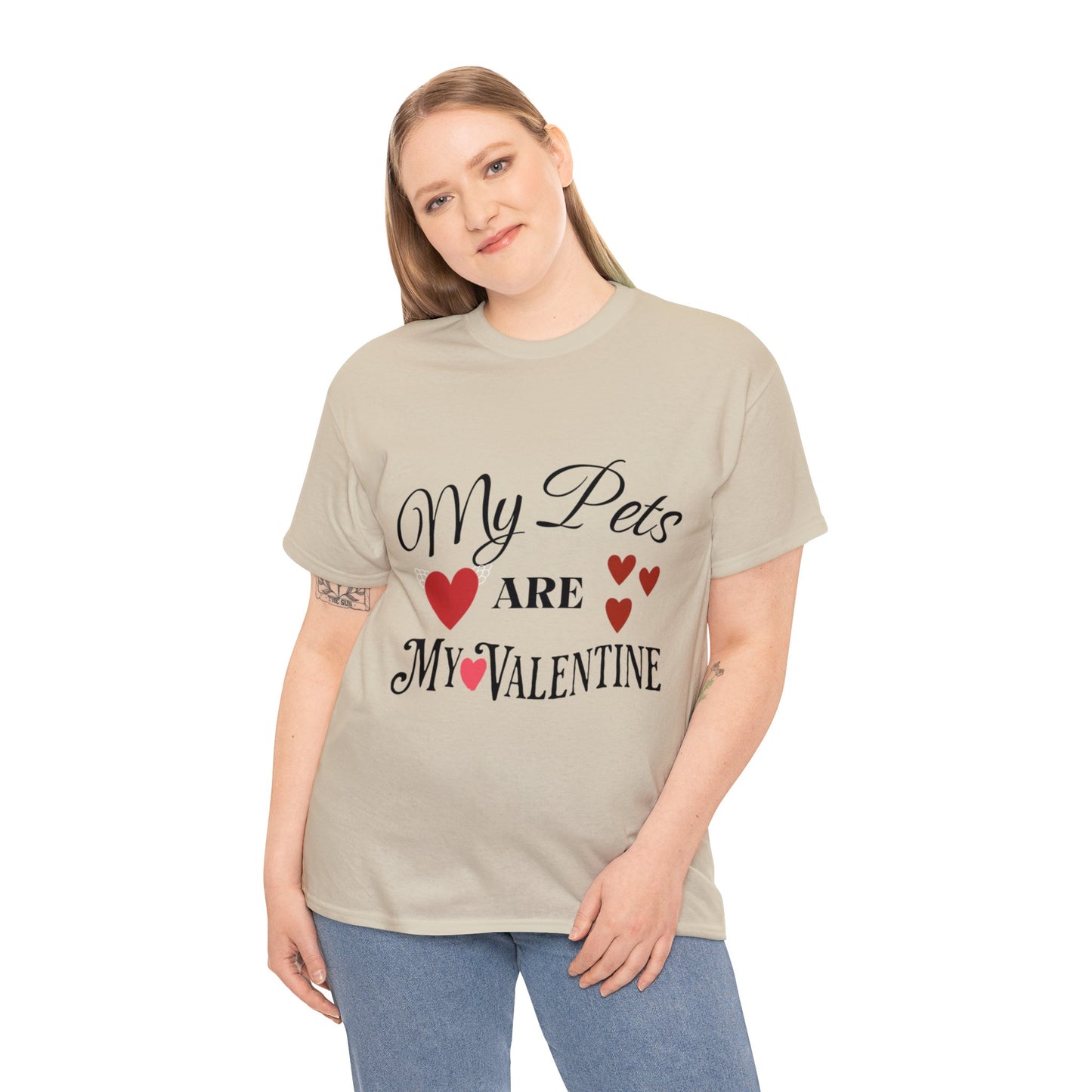 My Pets Are My Valentine1 - Unisex Heavy Cotton Tee