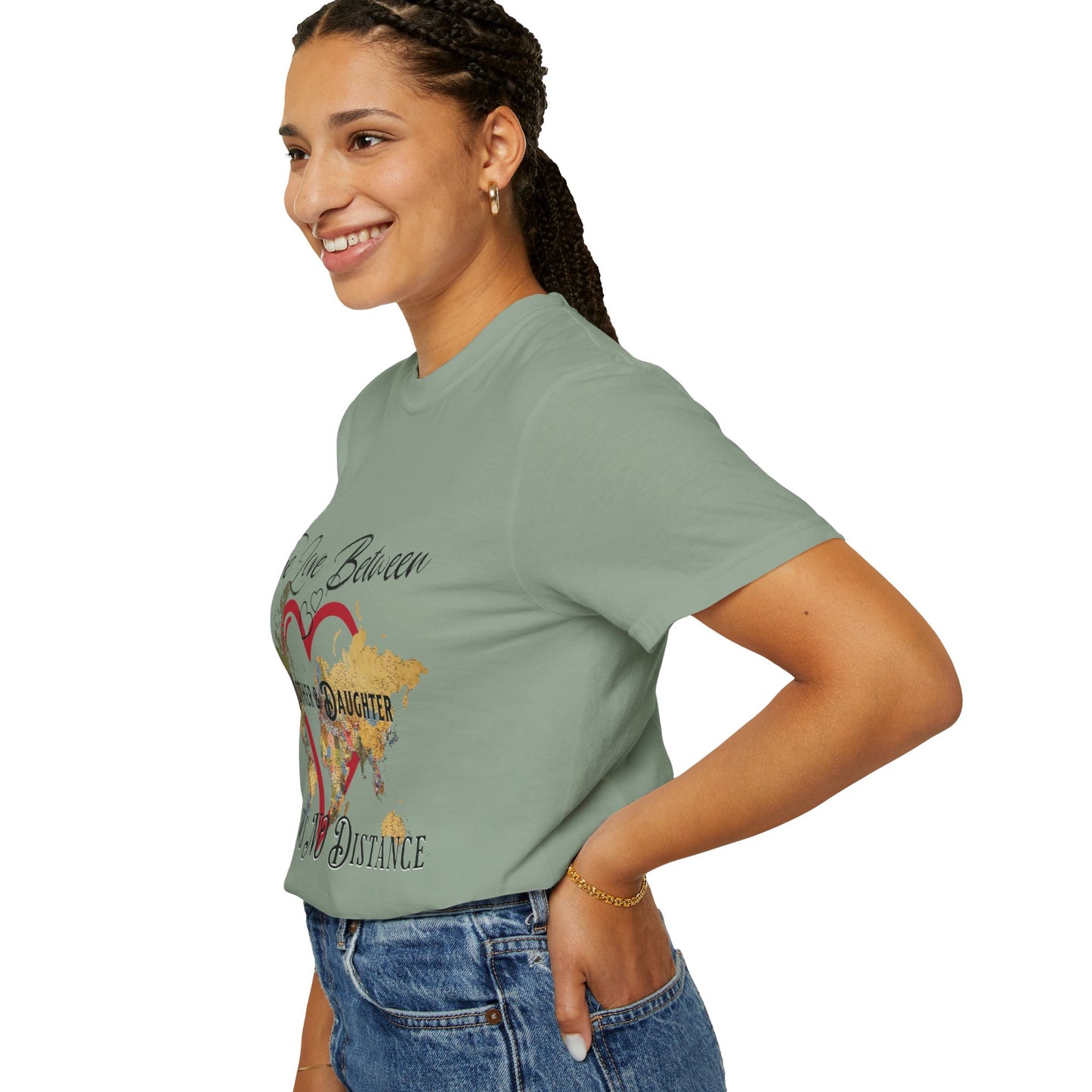 The love between mother and daughter knows no distance - Unisex Garment-Dyed T-shirt