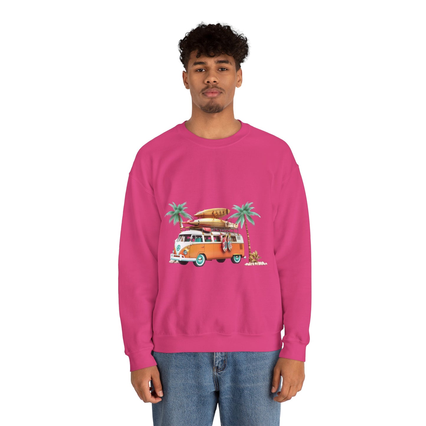 Retro Surf Van - Unisex Heavy Blend™ Crewneck Sweatshirt