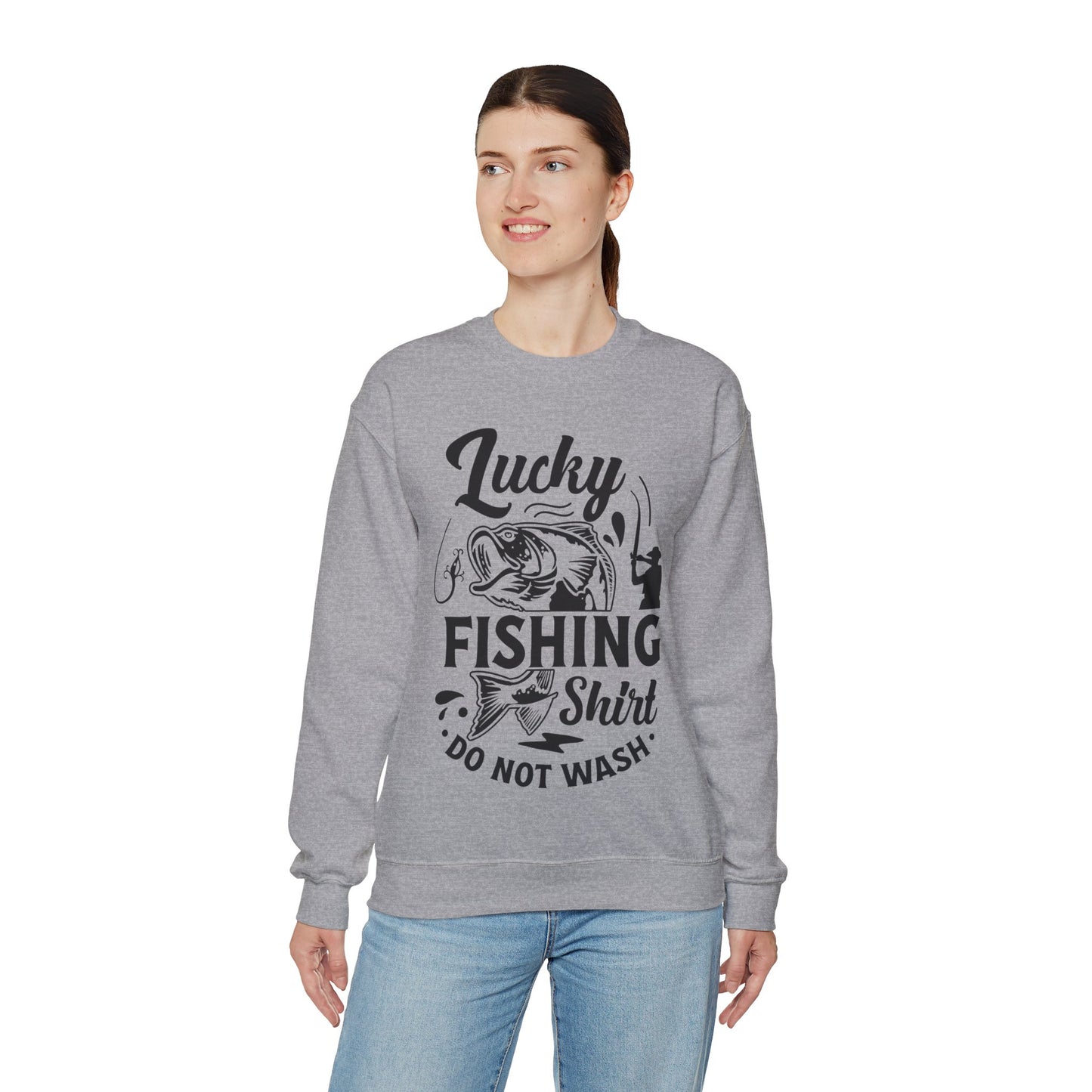 Lucky Fishing Shirt don't wash - Unisex Heavy Blend™ Crewneck Sweatshirt