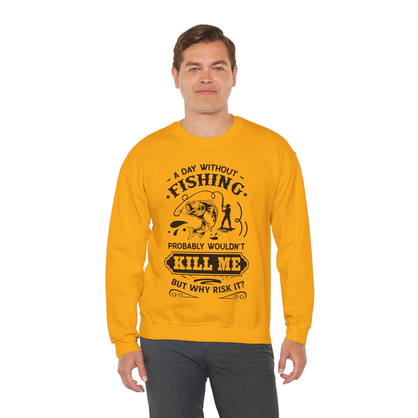 A day without fishing - Unisex Heavy Blend™ Crewneck Sweatshirt