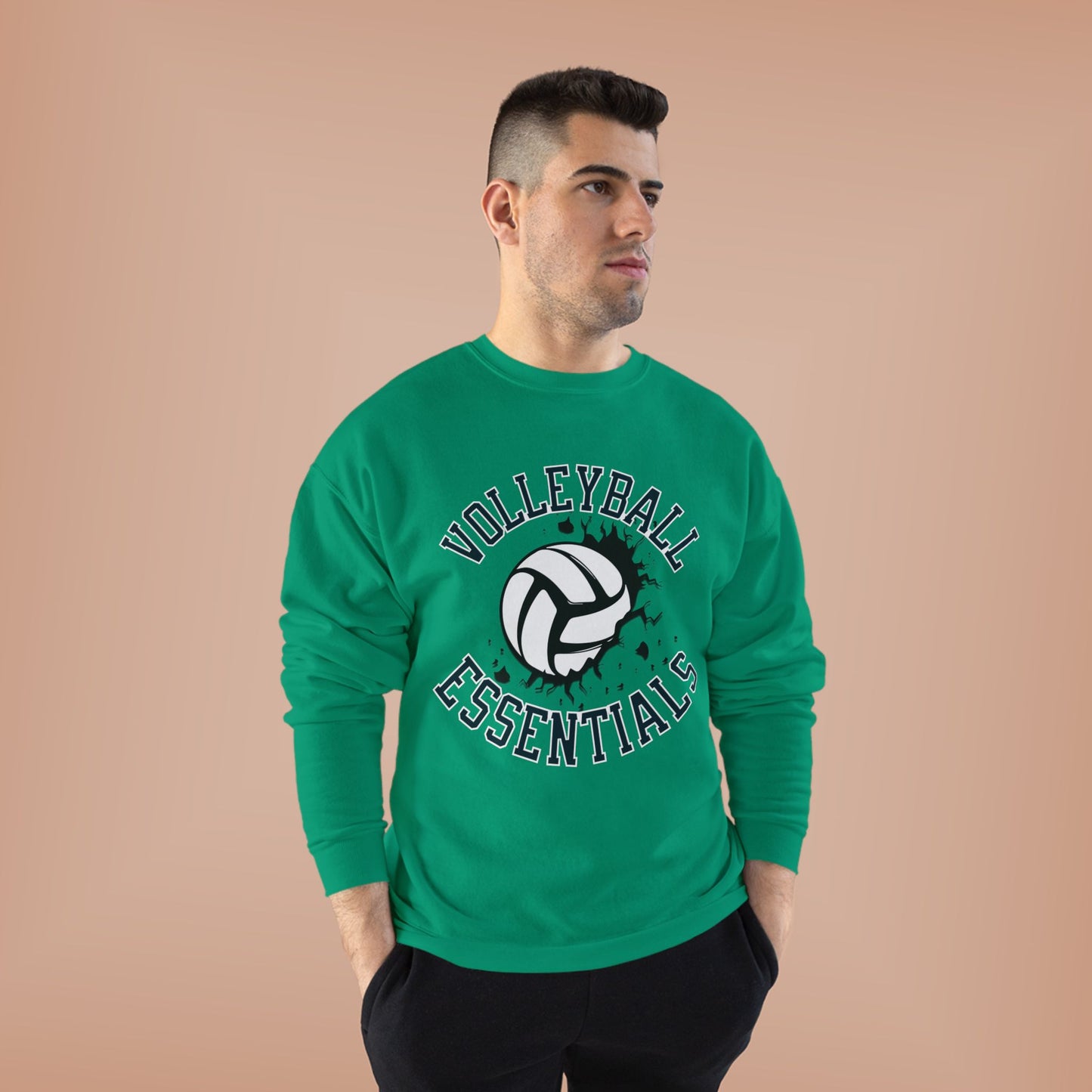 Volleyball Essentials Eco-Friendly Sweatshirt, Casual Sportswear, Gift for Volleyball Players, Team Apparel, Workout Clothing