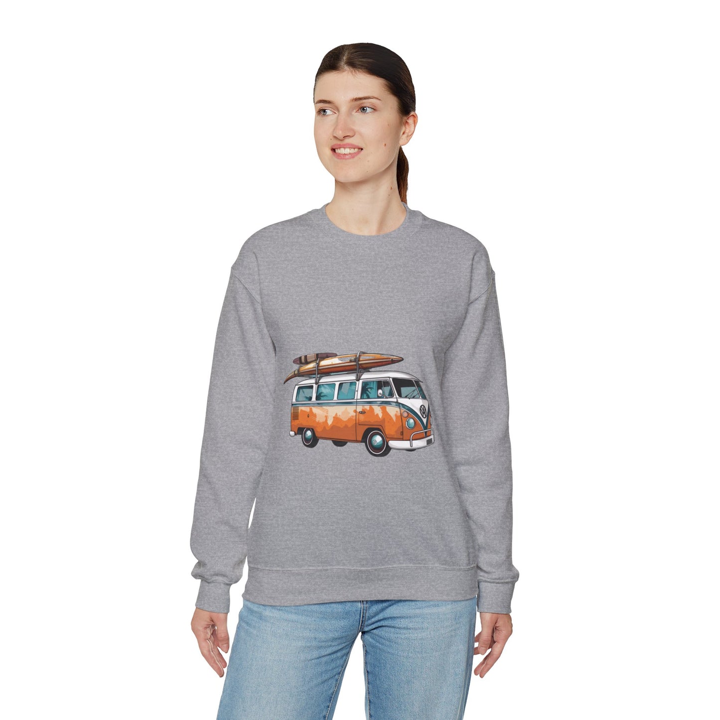 Retro Surf Van - Unisex Heavy Blend™ Crewneck Sweatshirt