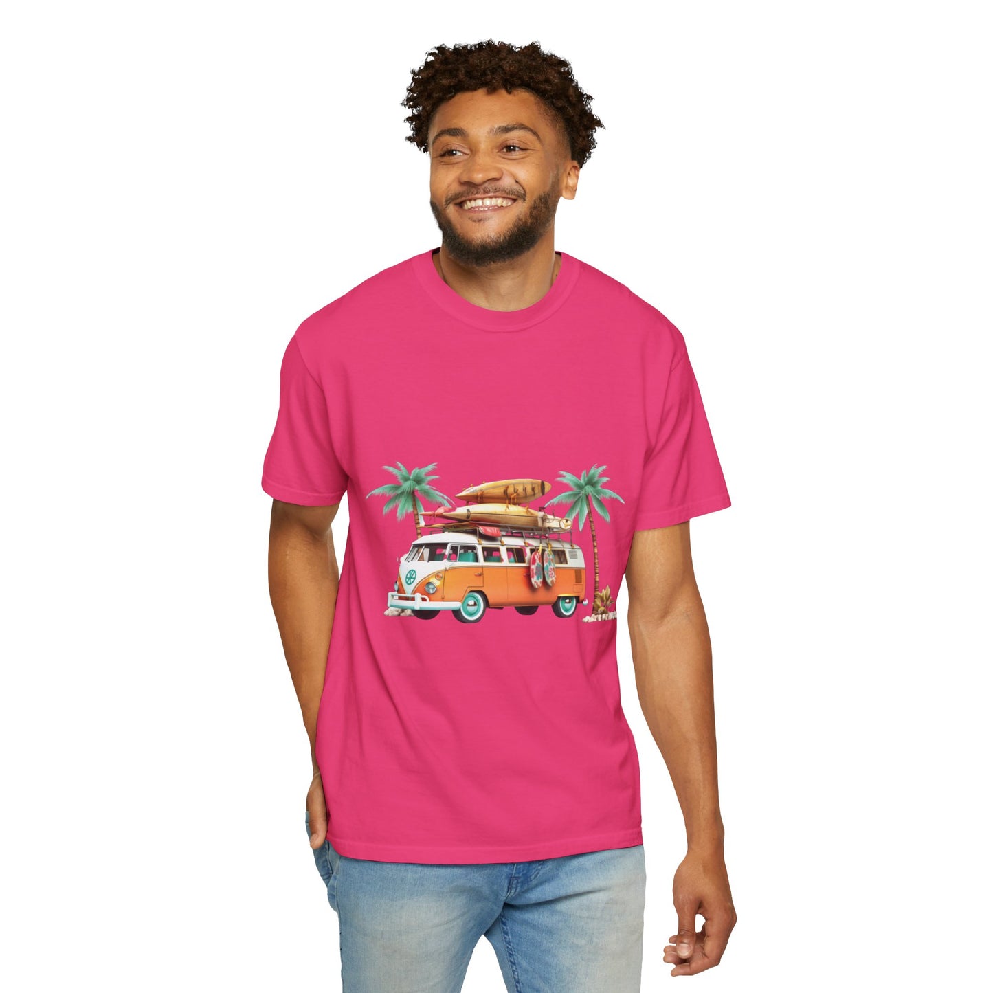 Retro Surf Van: Unisex Garment-Dyed T-shirt