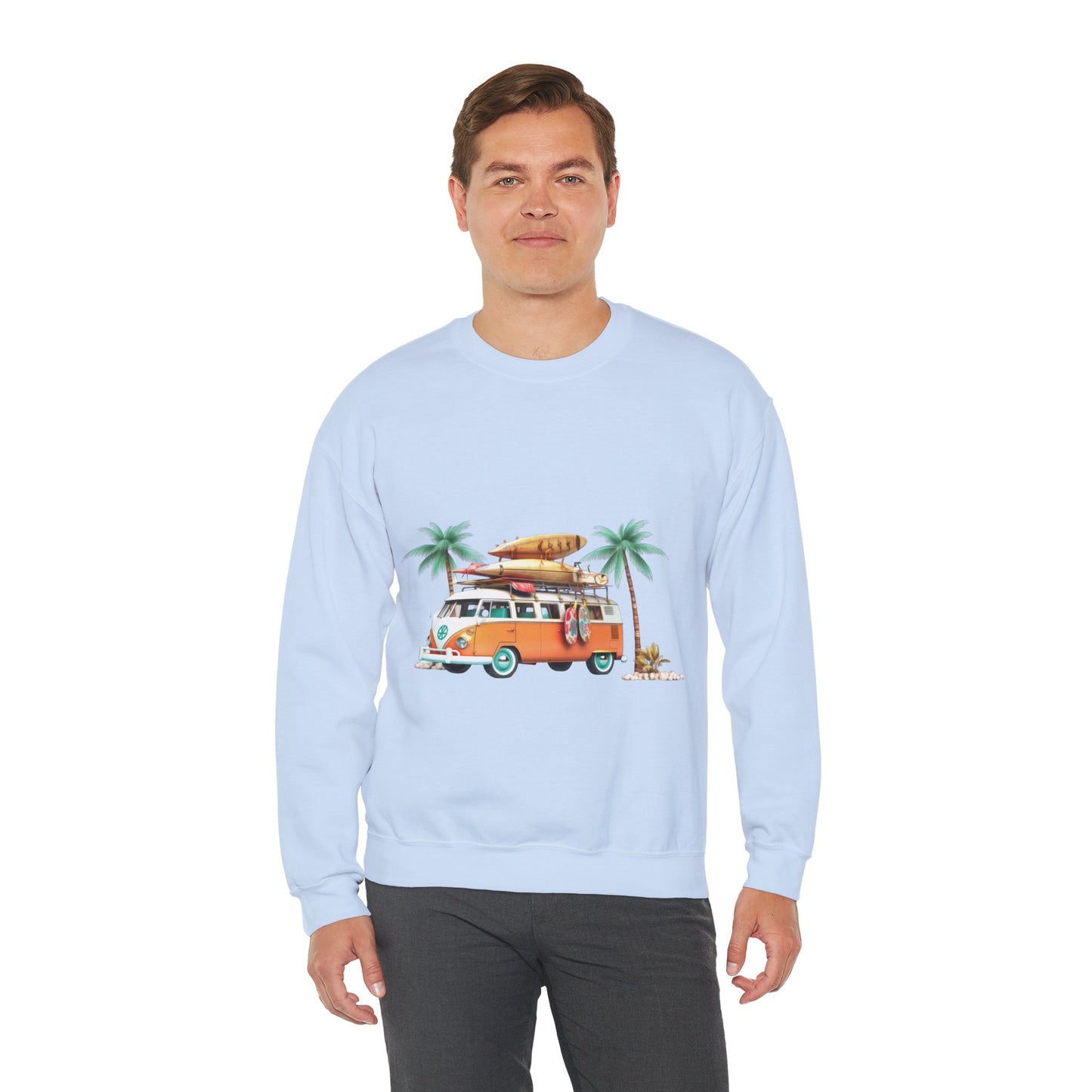 Retro Surf Van - Unisex Heavy Blend™ Crewneck Sweatshirt