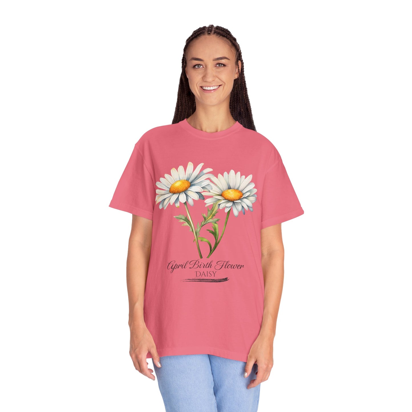 April Birth Flower "Daisy" - Unisex Garment-Dyed T-shirt