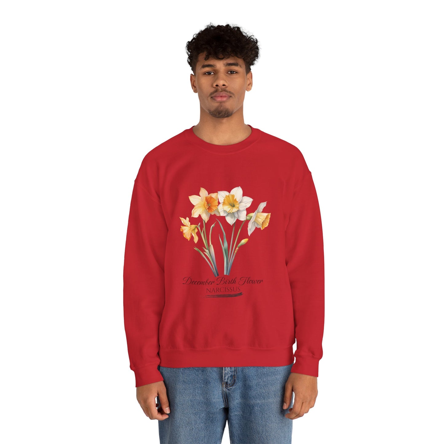 December Birth Flower (Narcisus) - Unisex Heavy Blend™ Crewneck Sweatshirt