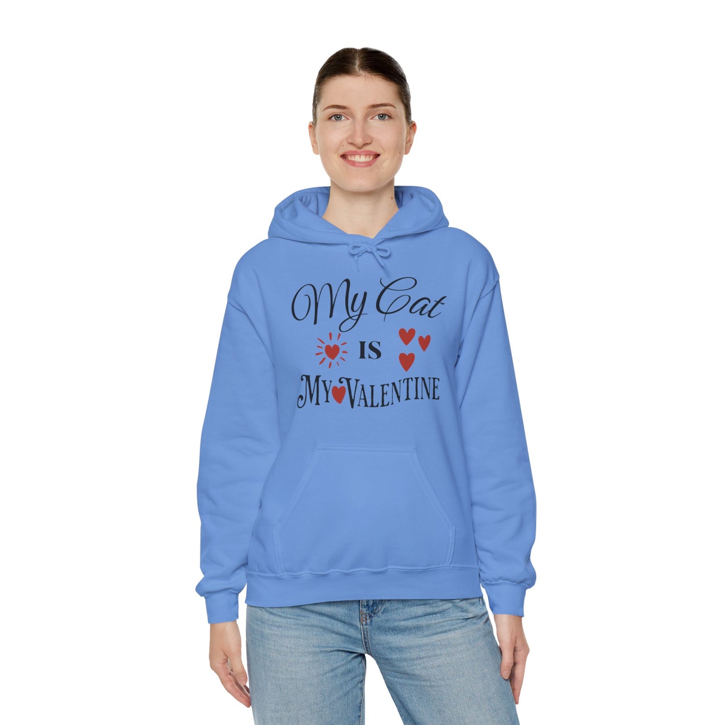 My Cat Is My Valentine - Unisex Heavy Blend™ Hooded Sweatshirt