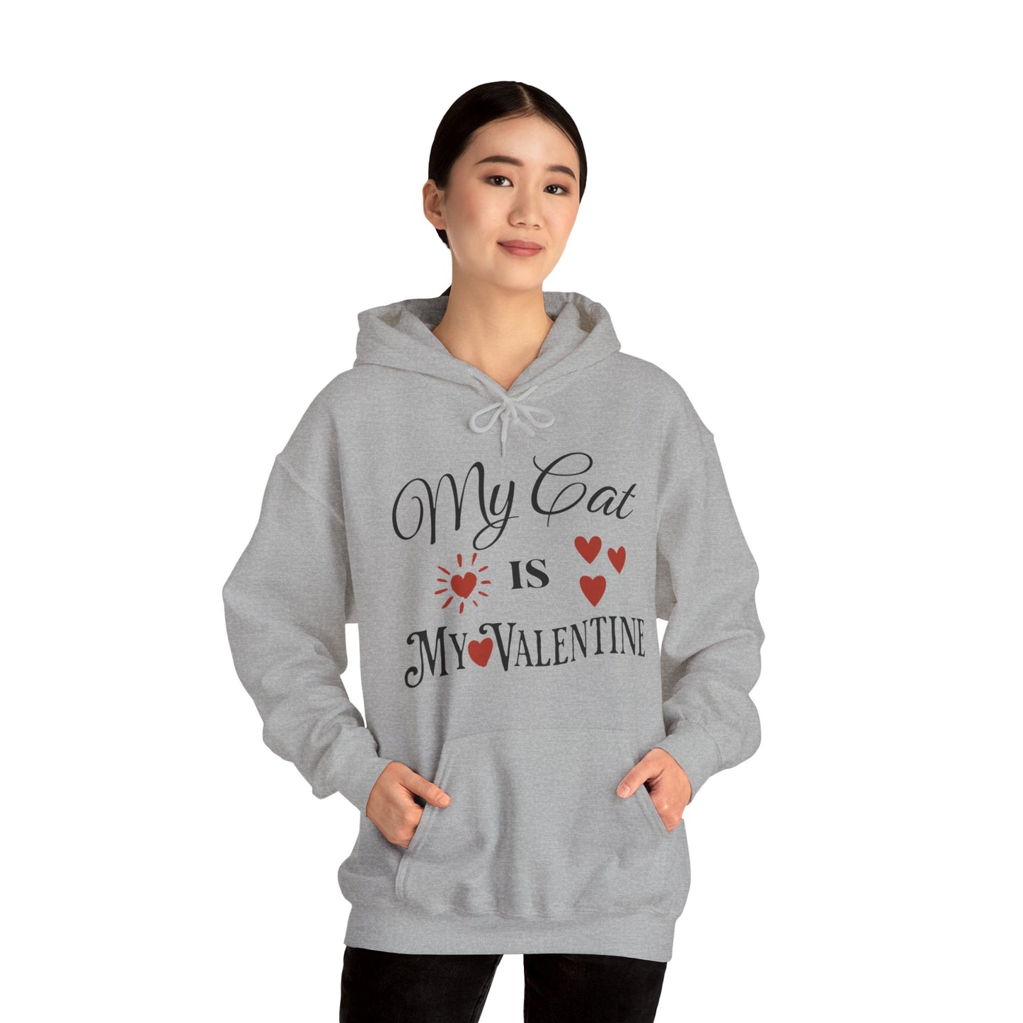 My Cat Is My Valentine - Unisex Heavy Blend™ Hooded Sweatshirt