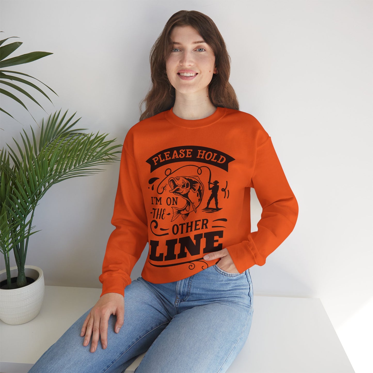 Please hold I'm on another line - Unisex Heavy Blend™ Crewneck Sweatshirt