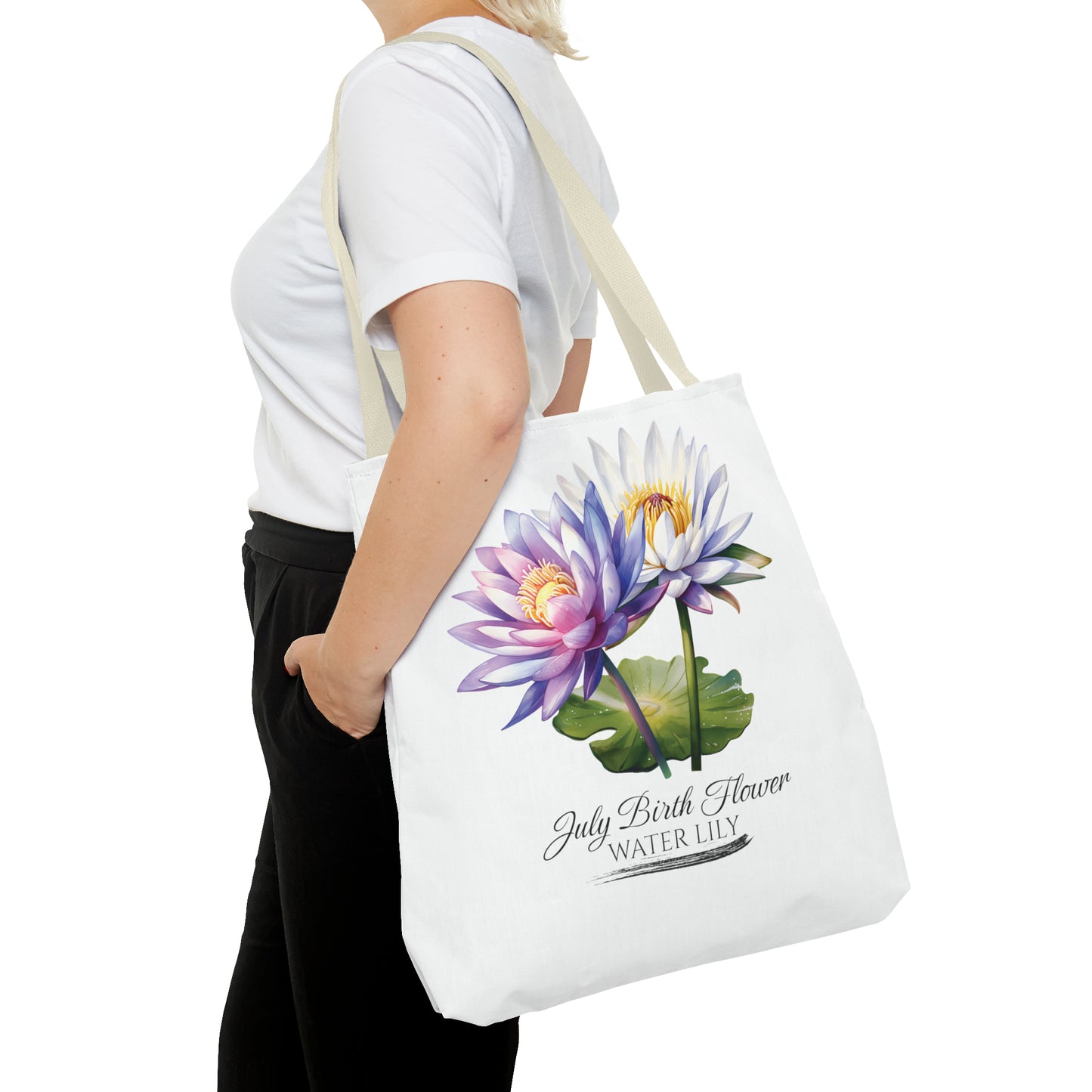 July Birth Flower: Water Lily - Tote Bag (AOP)