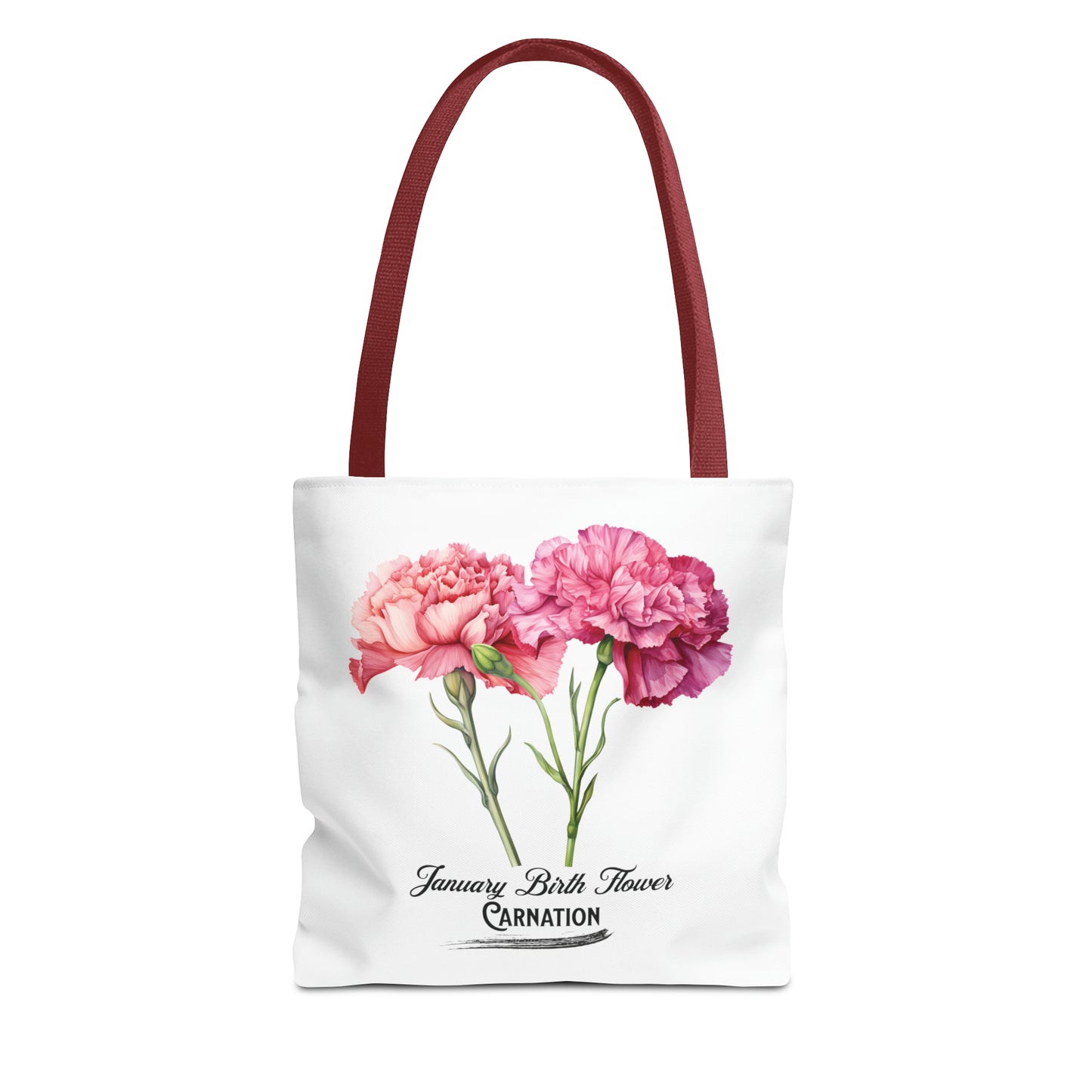 January Birth Flower: Carnation - Tote Bag (AOP)