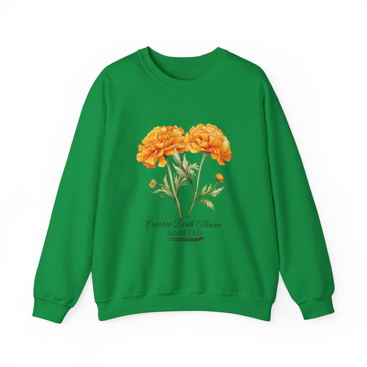 October Birth Flower (Marigold) - Unisex Heavy Blend™ Crewneck Sweatshirt