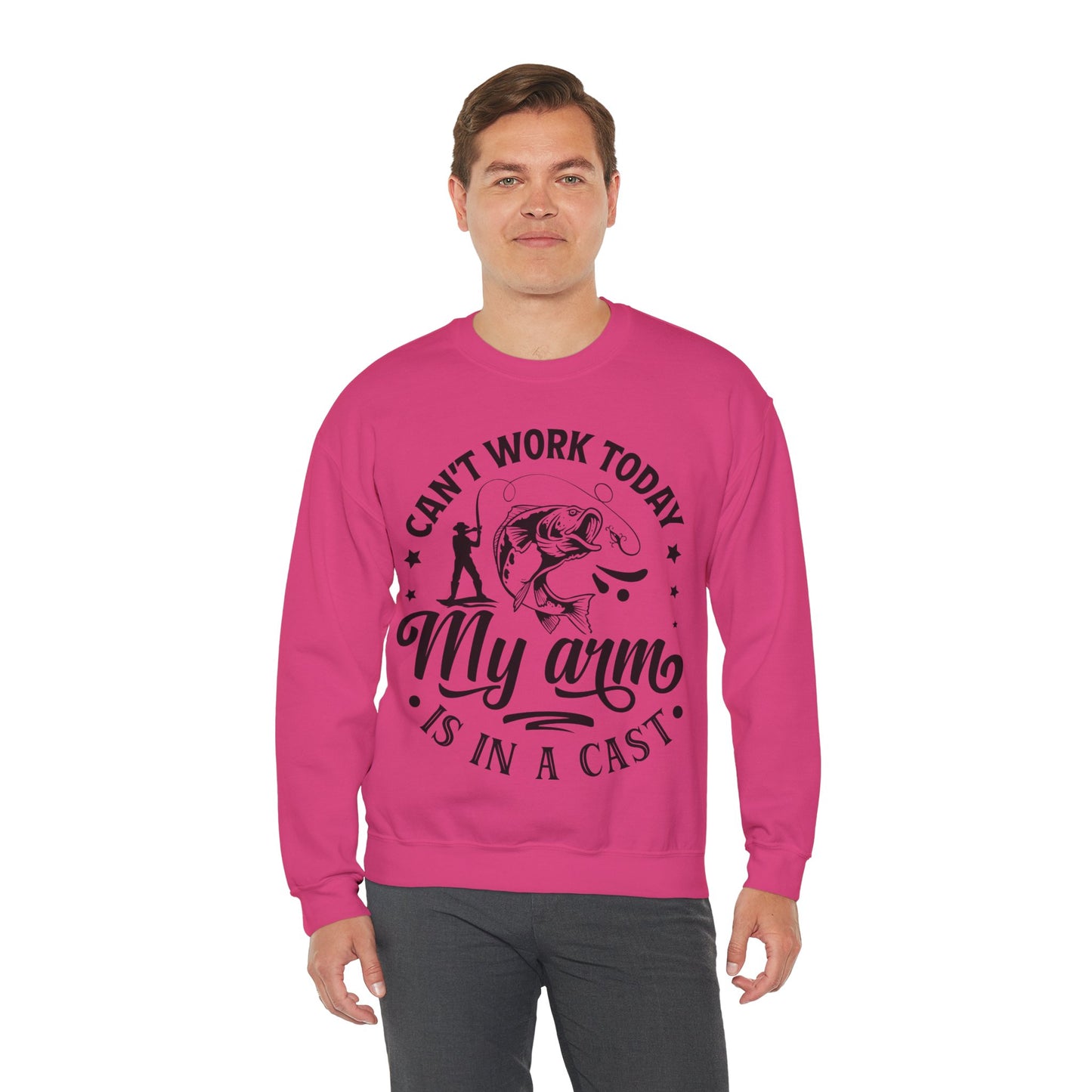 Can't work today, my arm is in a cast - Unisex Heavy Blend™ Crewneck Sweatshirt