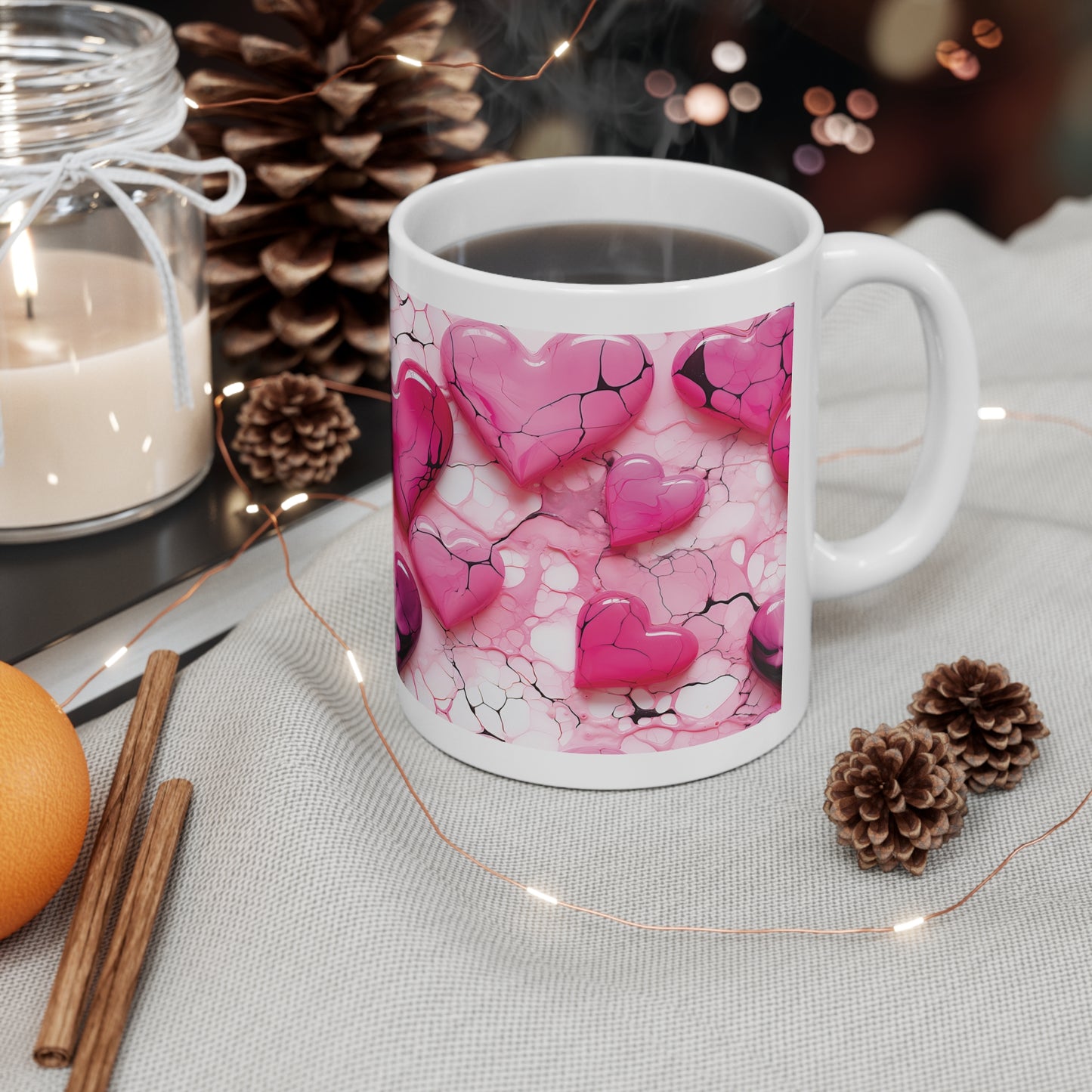 Valentine's Marble Heart: Ceramic Mug 11oz