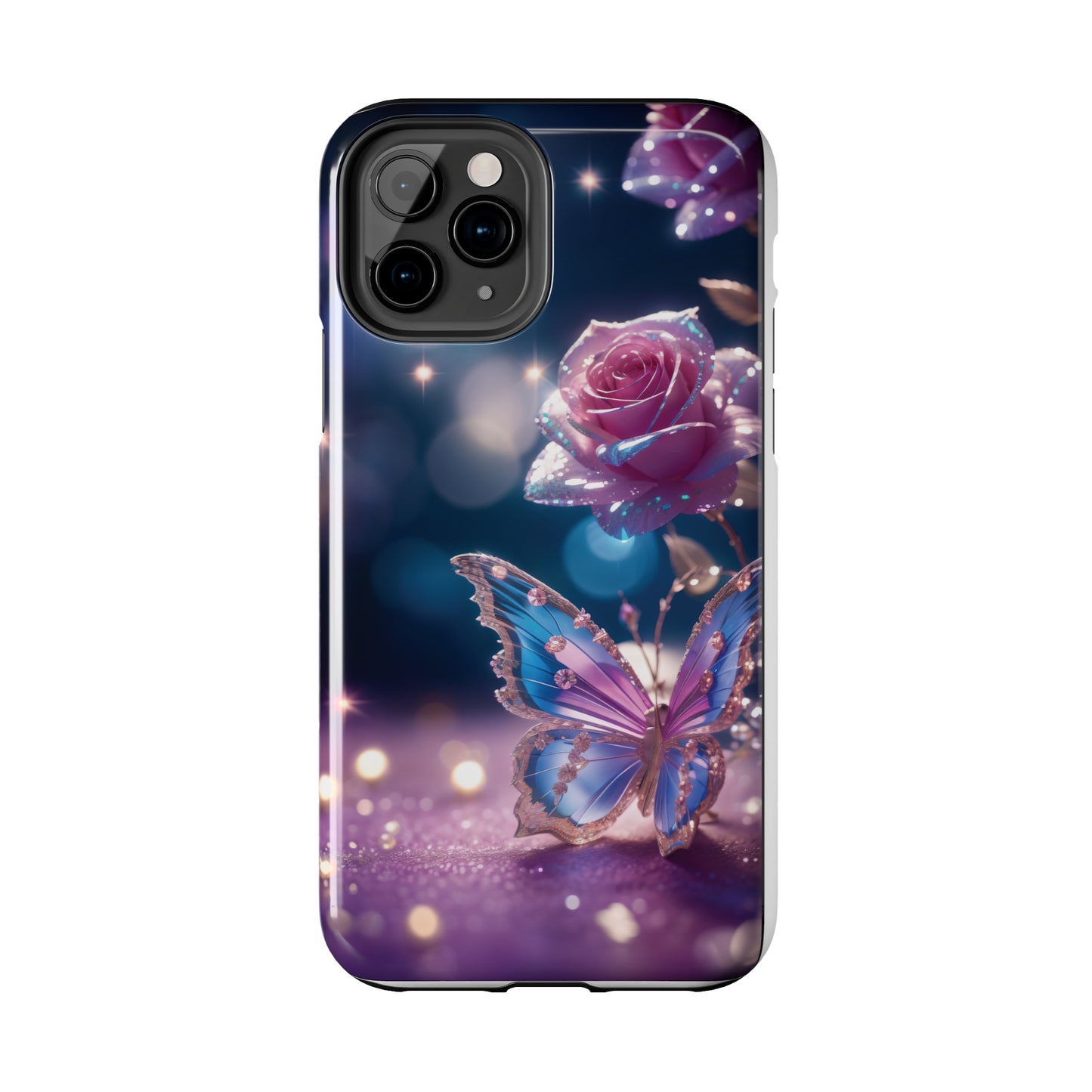 Tough Phone Cases: Fantasy butterfly and roses