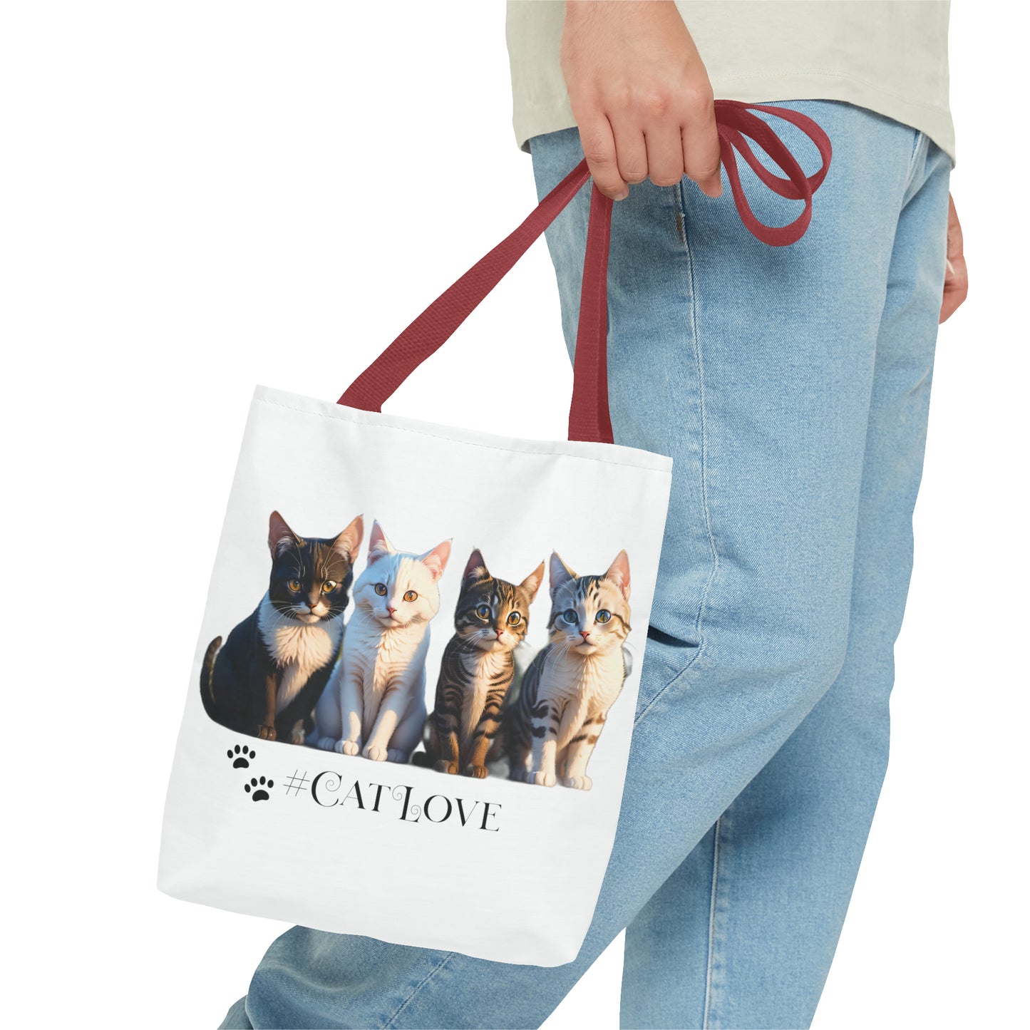 Tote Bag (AOP): #CatLove