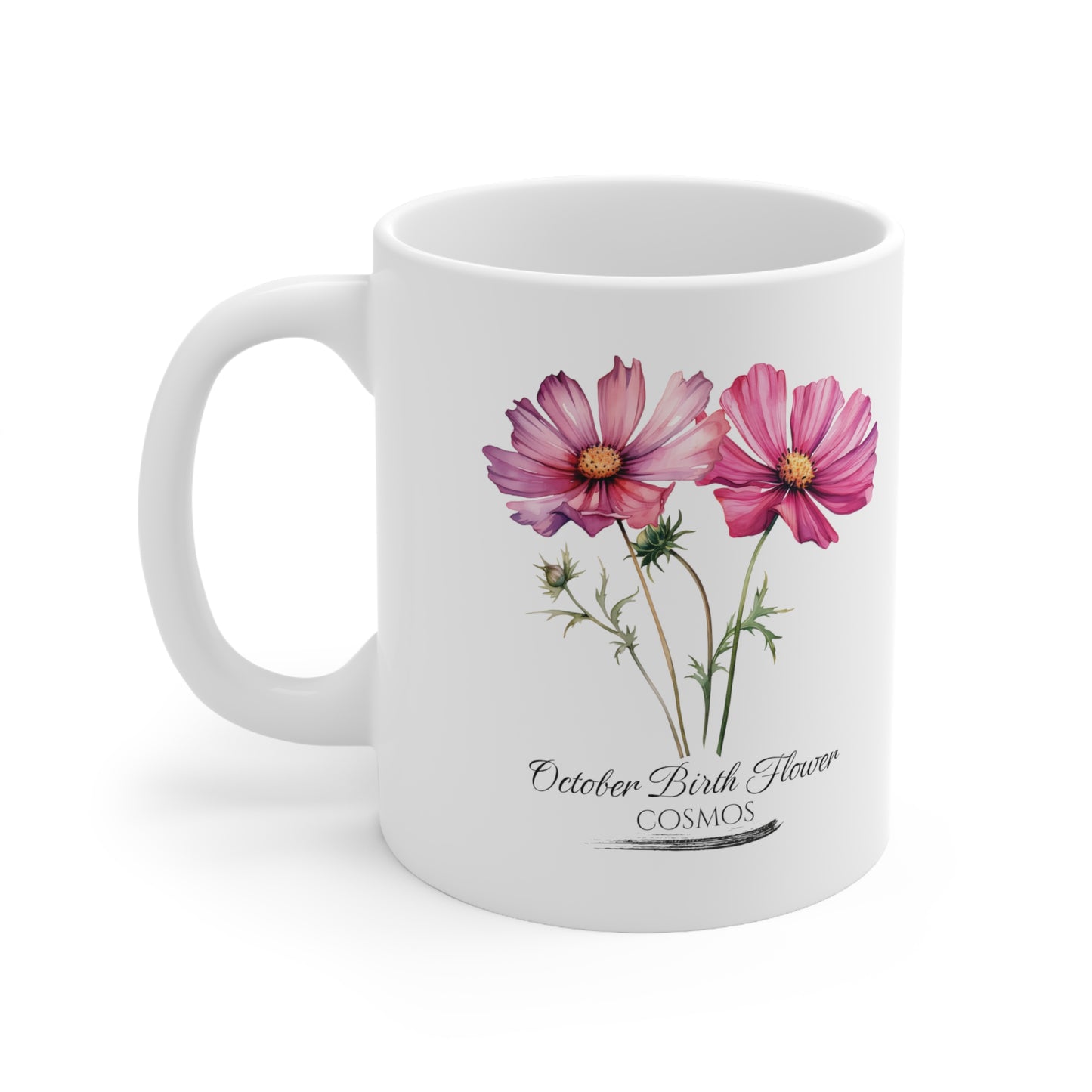 October Birth Flower (Cosmos): Ceramic Mug 11oz