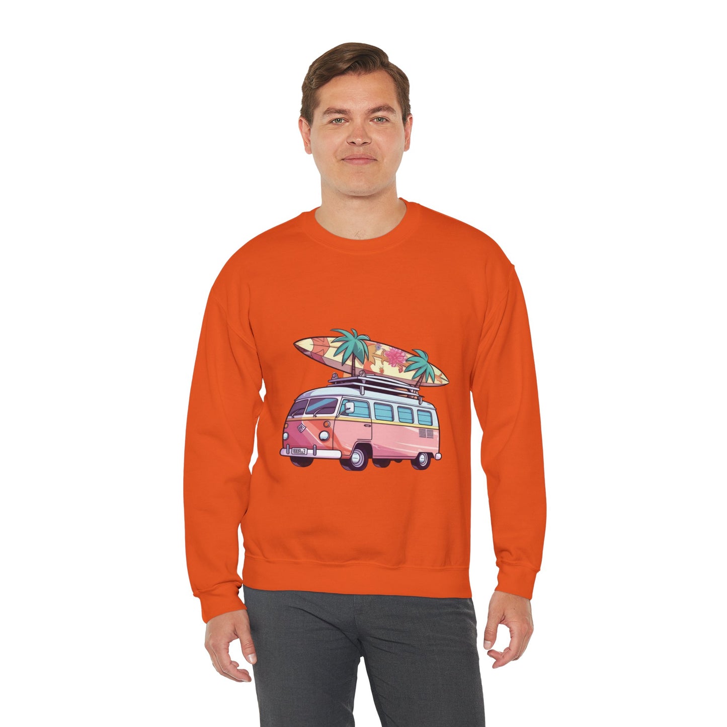 Retro Surf Van - Unisex Heavy Blend™ Crewneck Sweatshirt