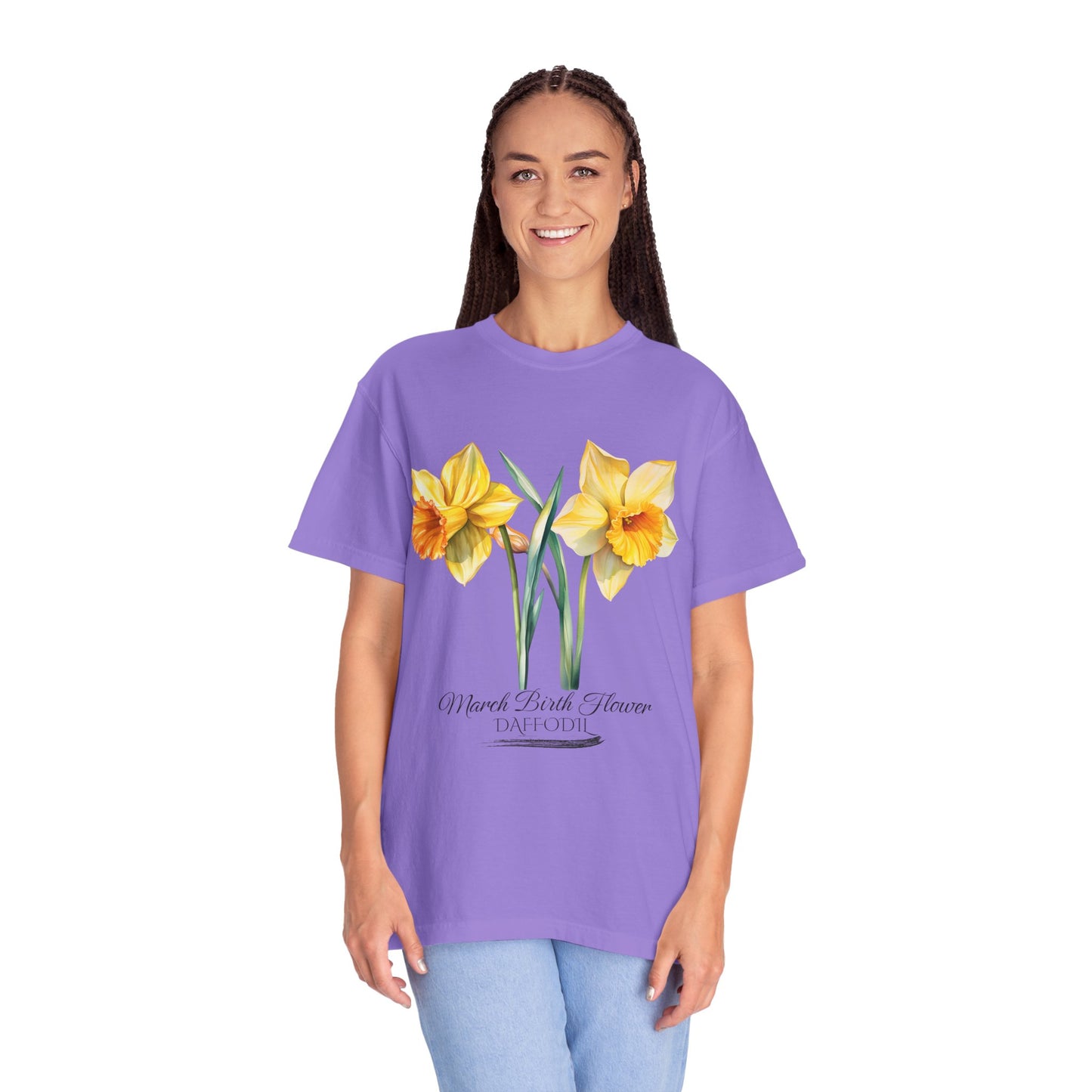 March Birth Flower "Daffodil" - Unisex Garment-Dyed T-shirt