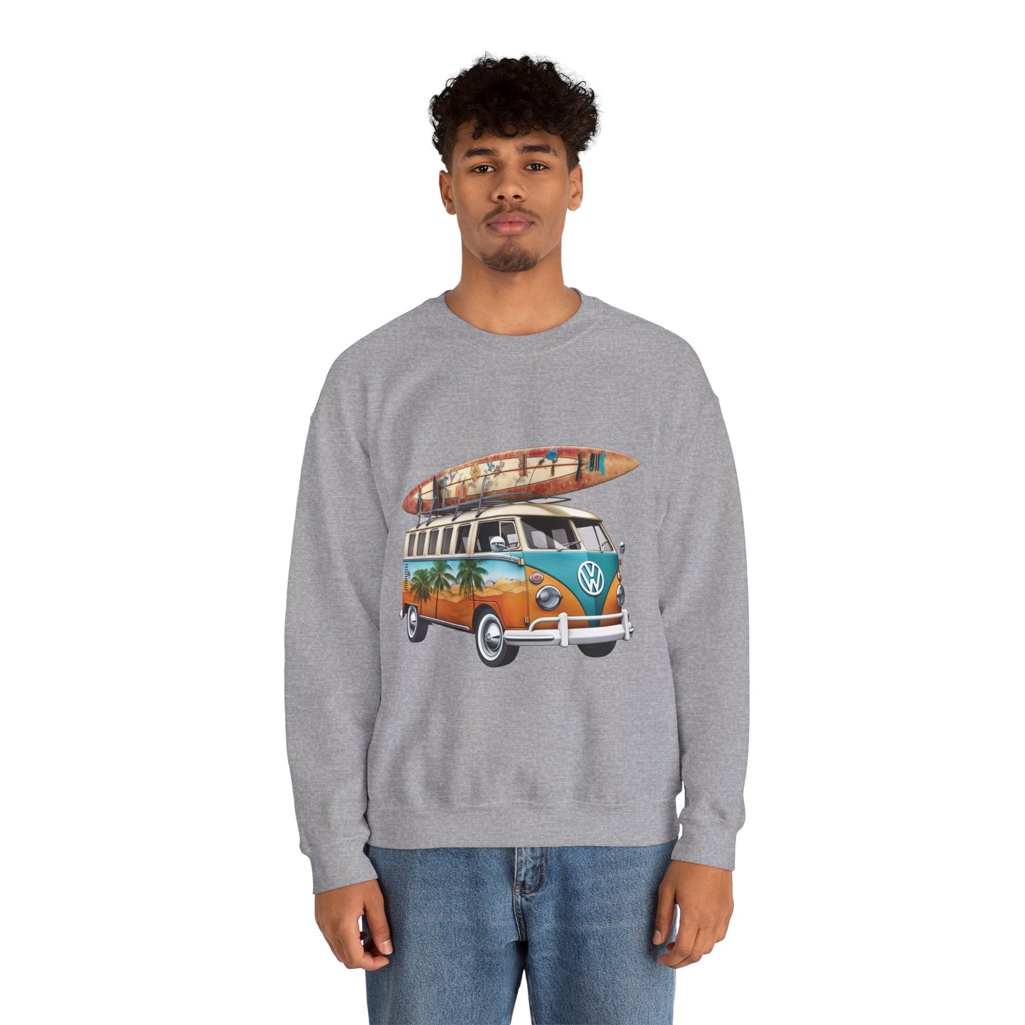 Retro Surf Van - Unisex Heavy Blend™ Crewneck Sweatshirt