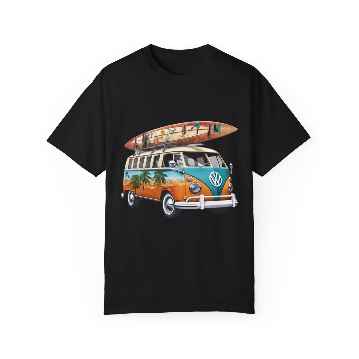 Retro Surf Van: Unisex Garment-Dyed T-shirt