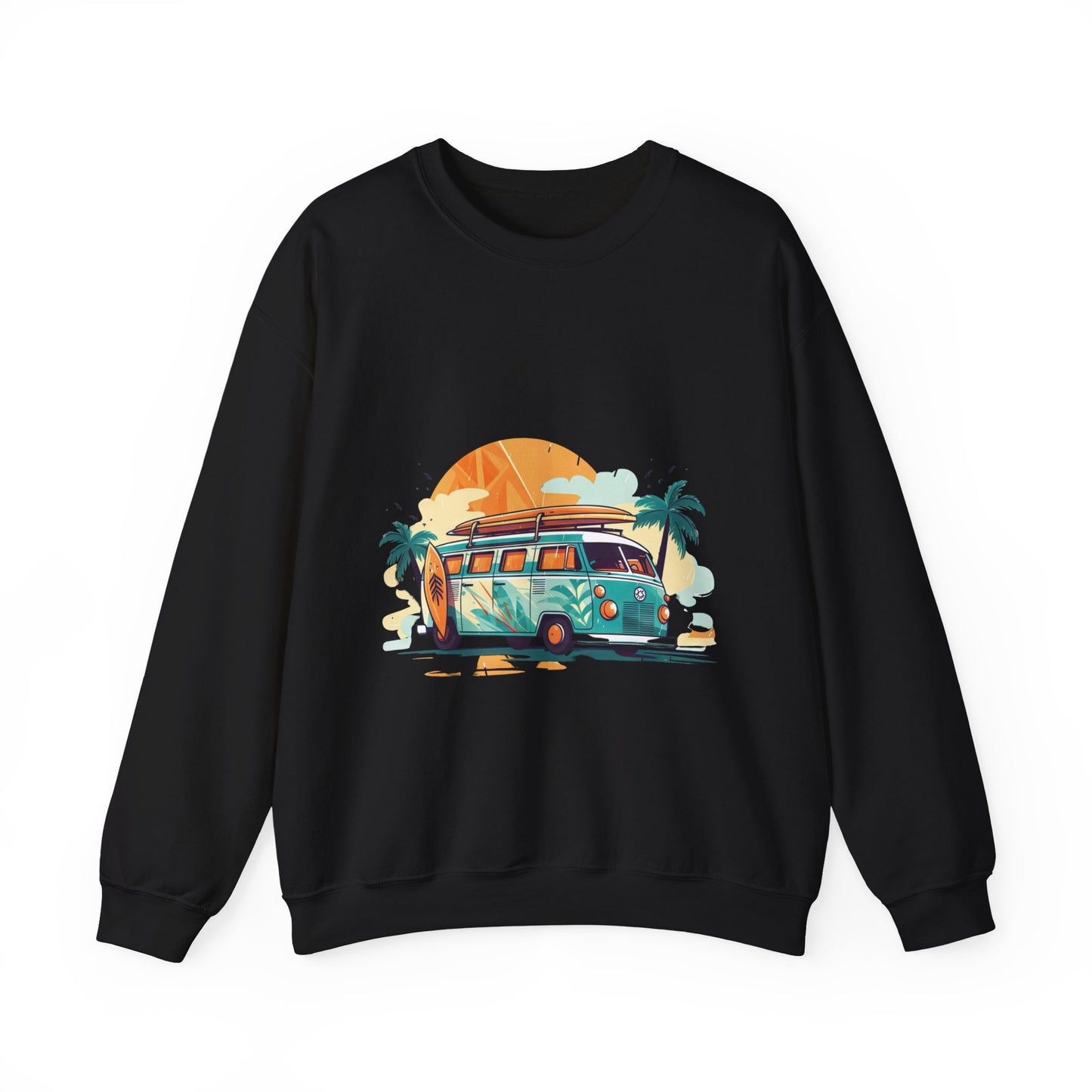 Retro Surf Van - Unisex Heavy Blend™ Crewneck Sweatshirt