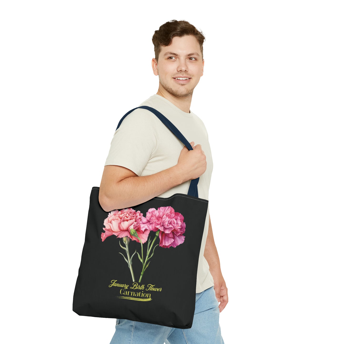 January Birth Flower: Carnation - Tote Bag (AOP)