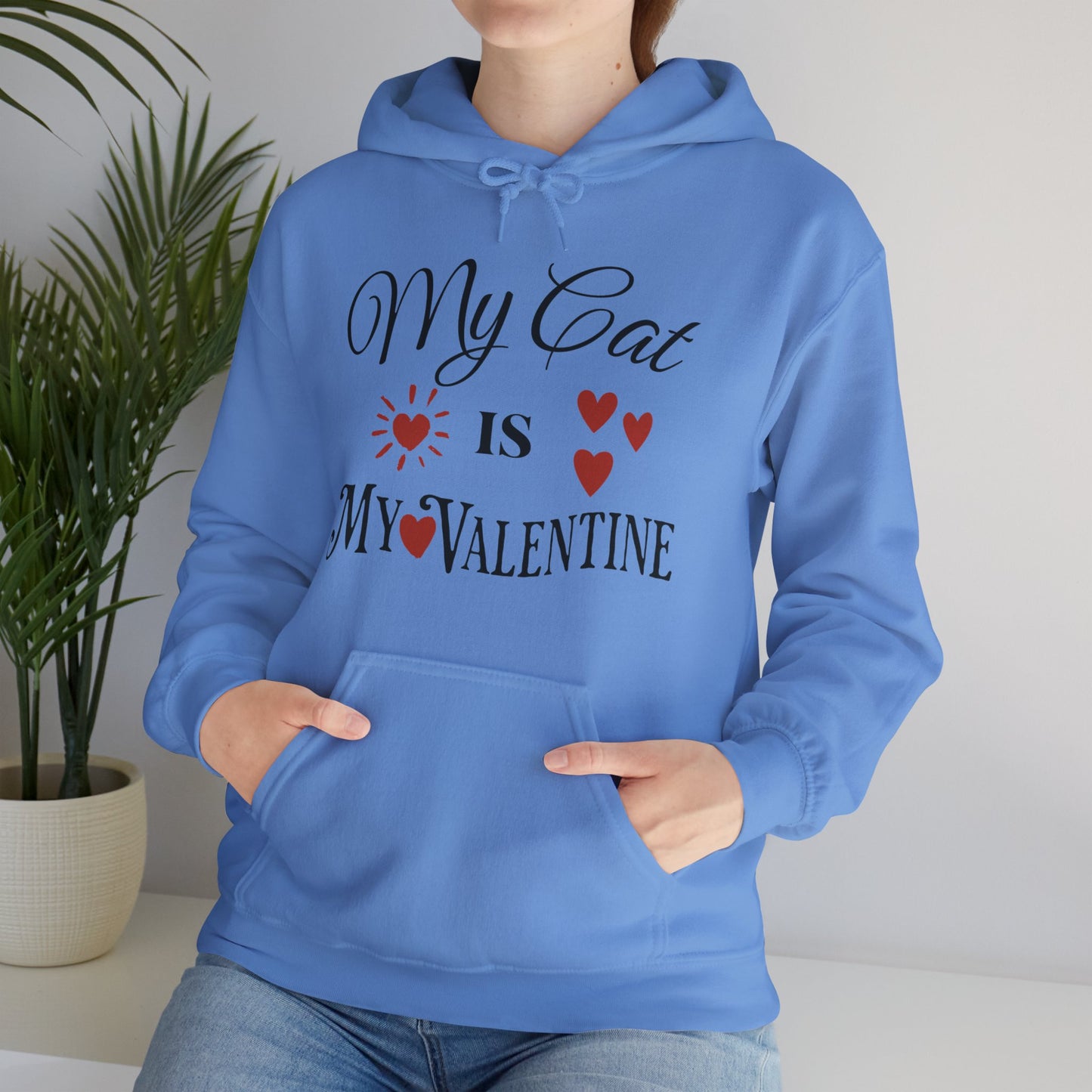 My Cat Is My Valentine - Unisex Heavy Blend™ Hooded Sweatshirt