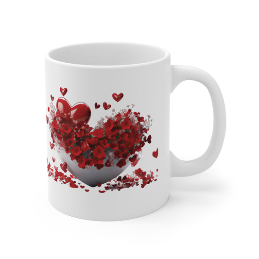 Valentine's Heart Bowl: Ceramic Mug 11oz