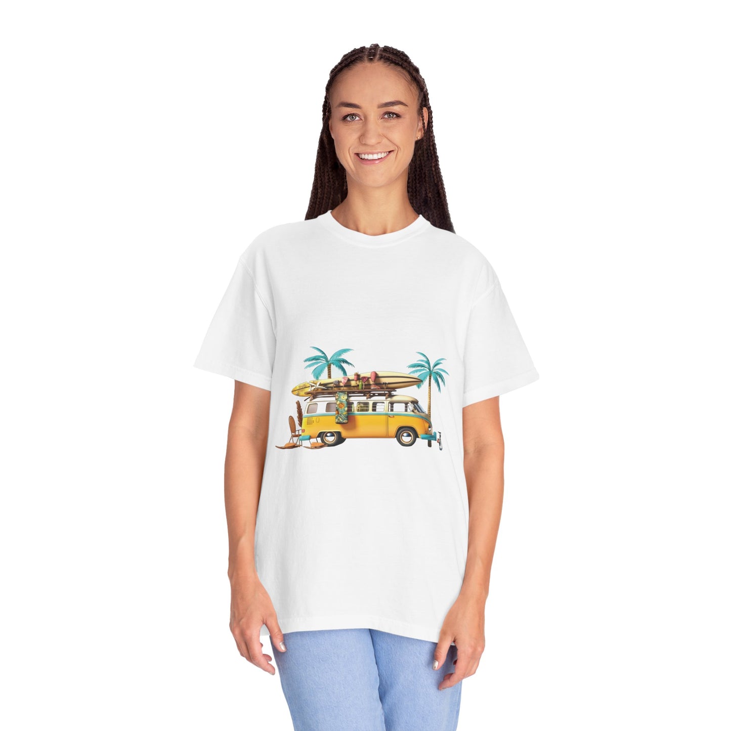 Retro Surf Van: Unisex Garment-Dyed T-shirt