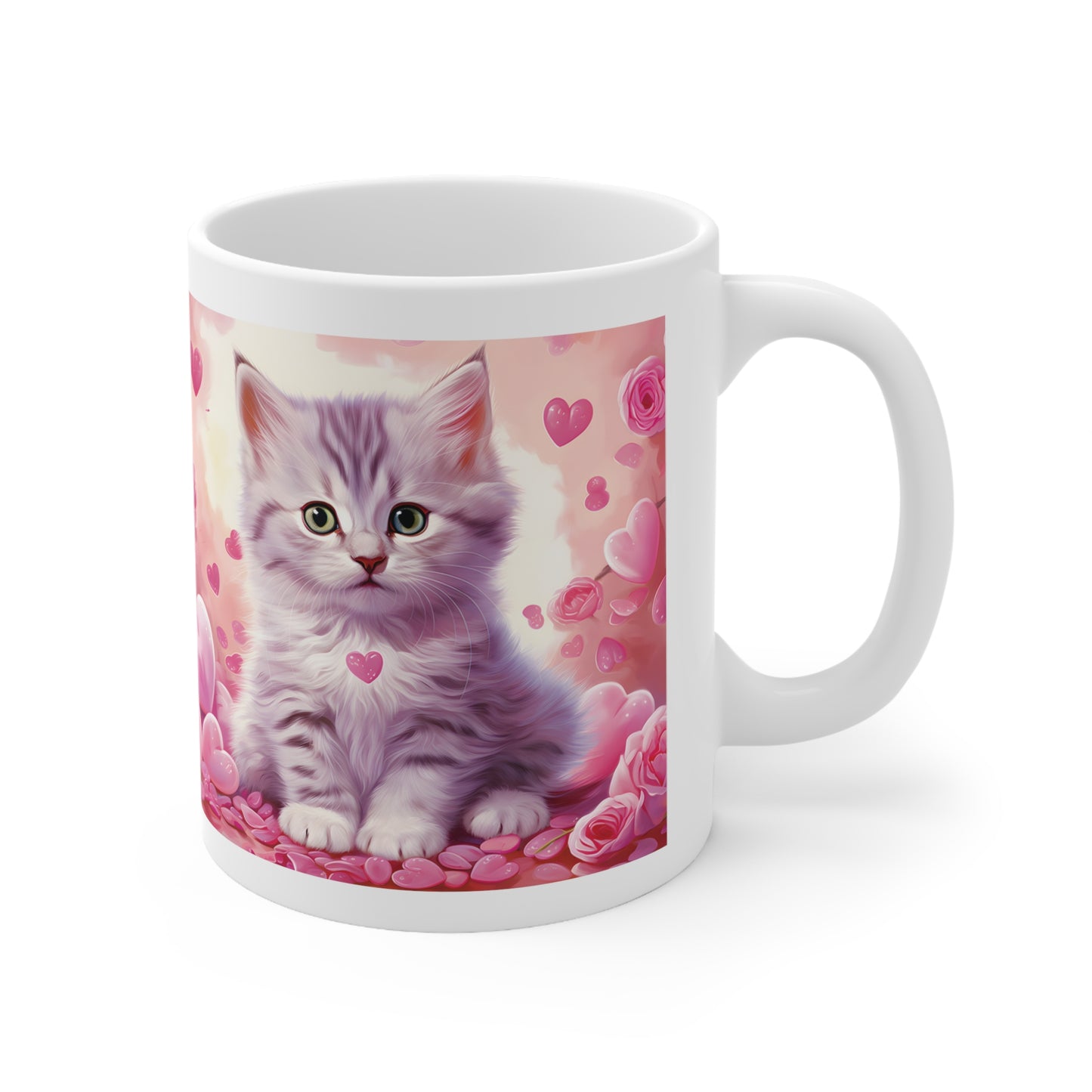 Valentine's Cat: Ceramic Mug 11oz