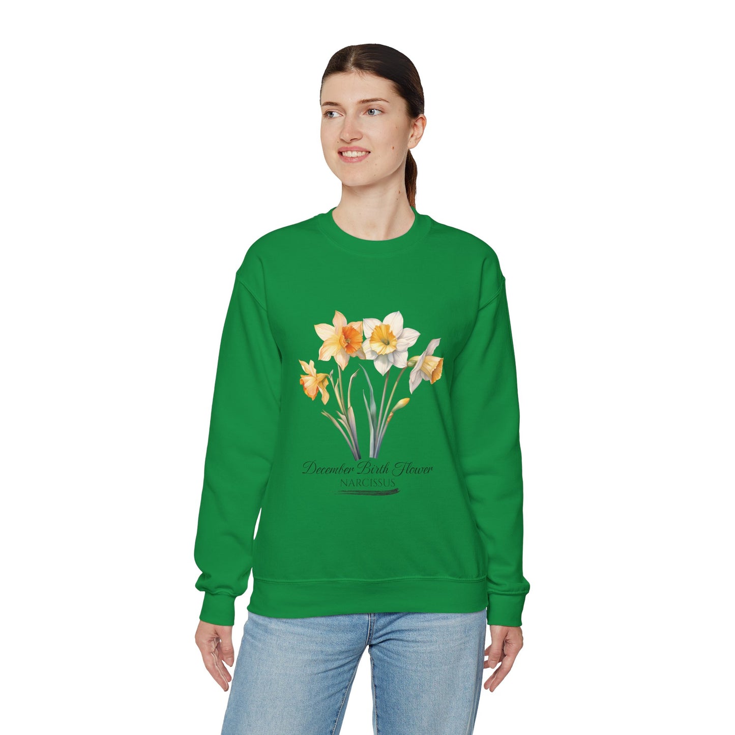 December Birth Flower (Narcisus) - Unisex Heavy Blend™ Crewneck Sweatshirt