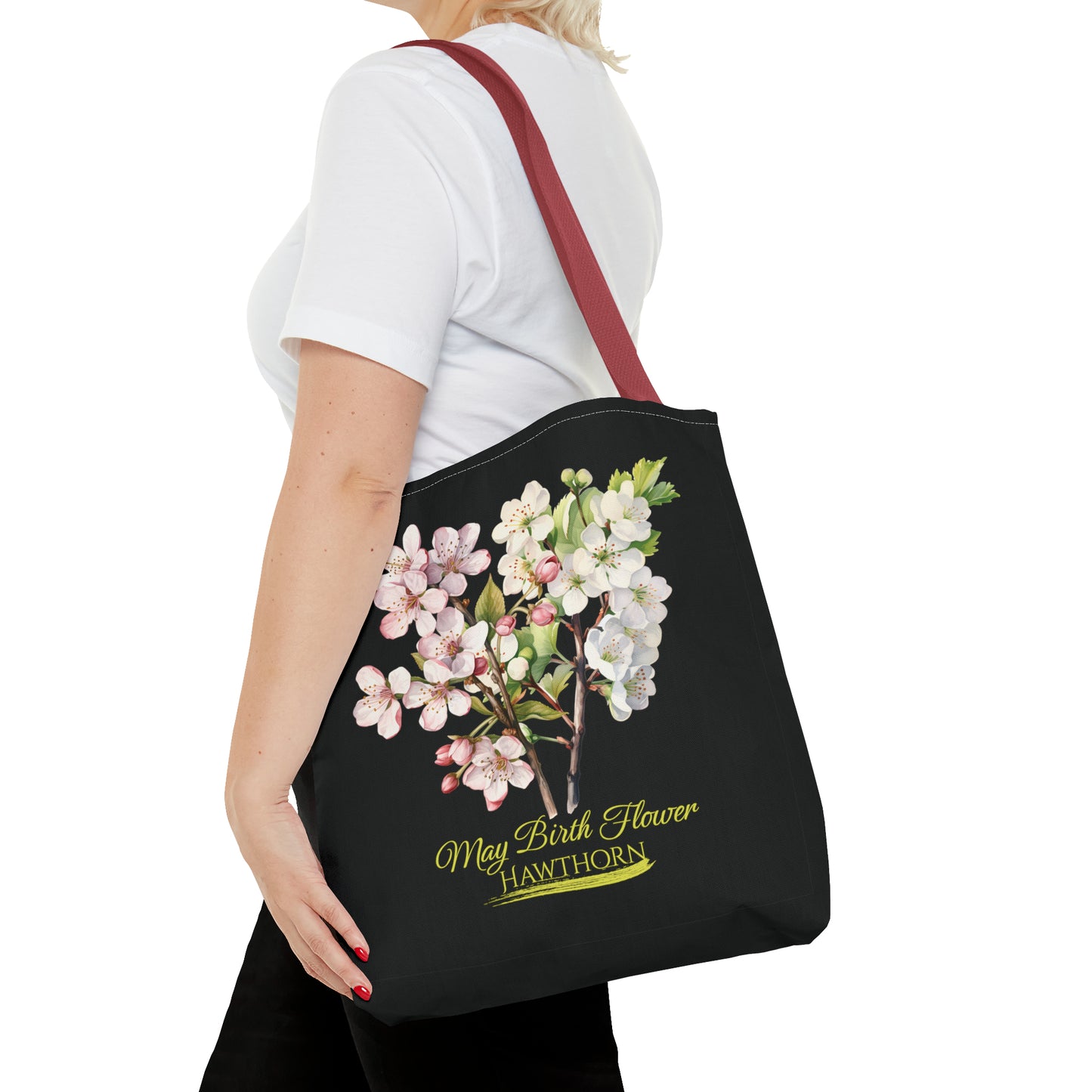 May Birth Flower: Hawthorn - Tote Bag (AOP)