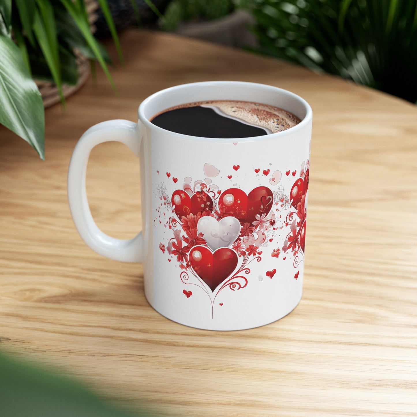 Valentine's Heart Tears Drops: Ceramic Mug 11oz