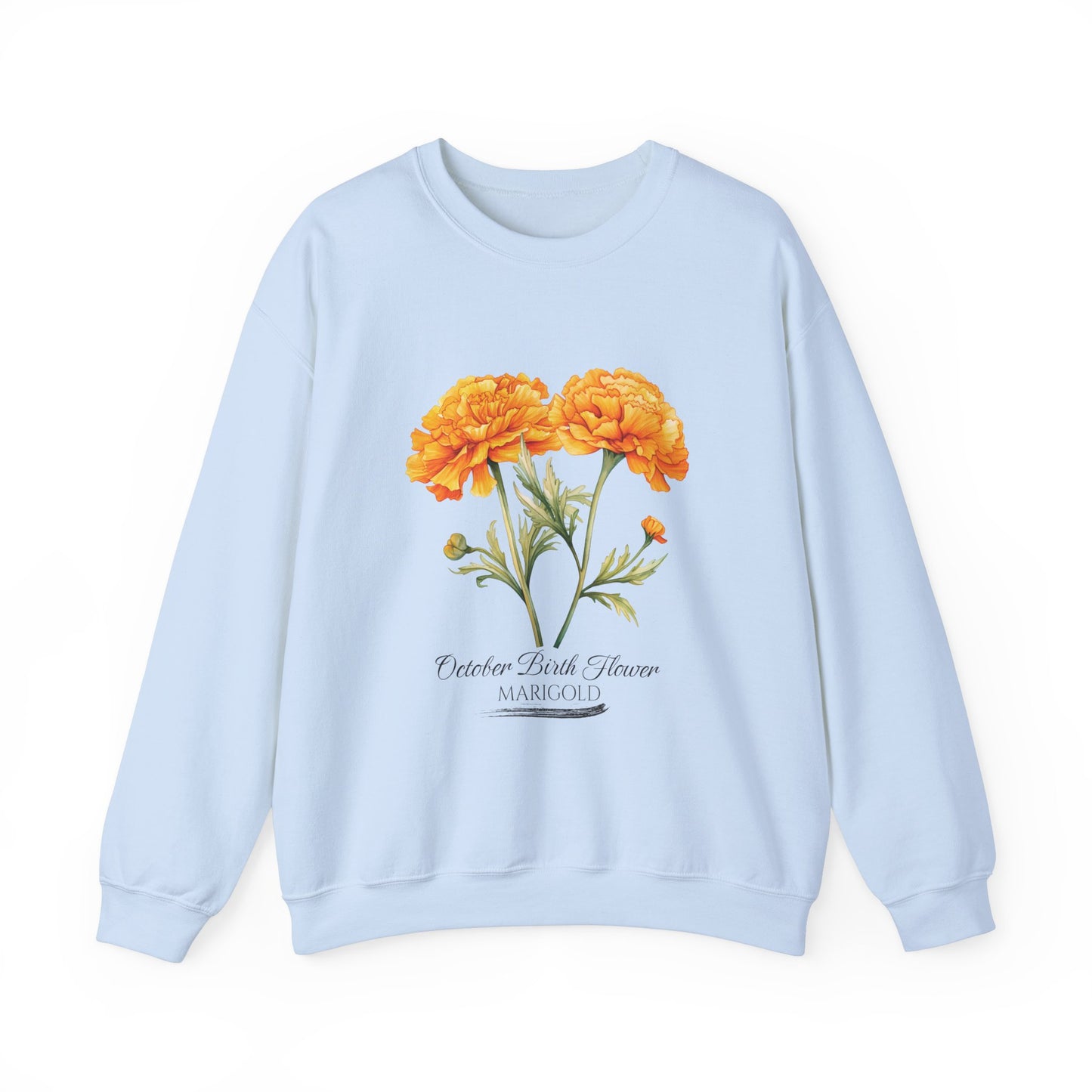 October Birth Flower (Marigold) - Unisex Heavy Blend™ Crewneck Sweatshirt