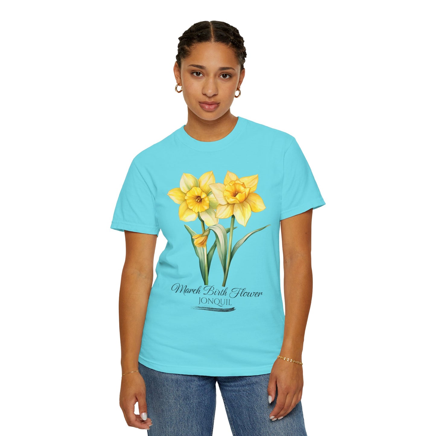 March Birth Flower "Jonquil" - Unisex Garment-Dyed T-shirt